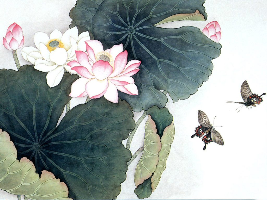 Handy-Wallpaper Natur, Blume, Schmetterling, Künstlerisch kostenlos herunterladen.