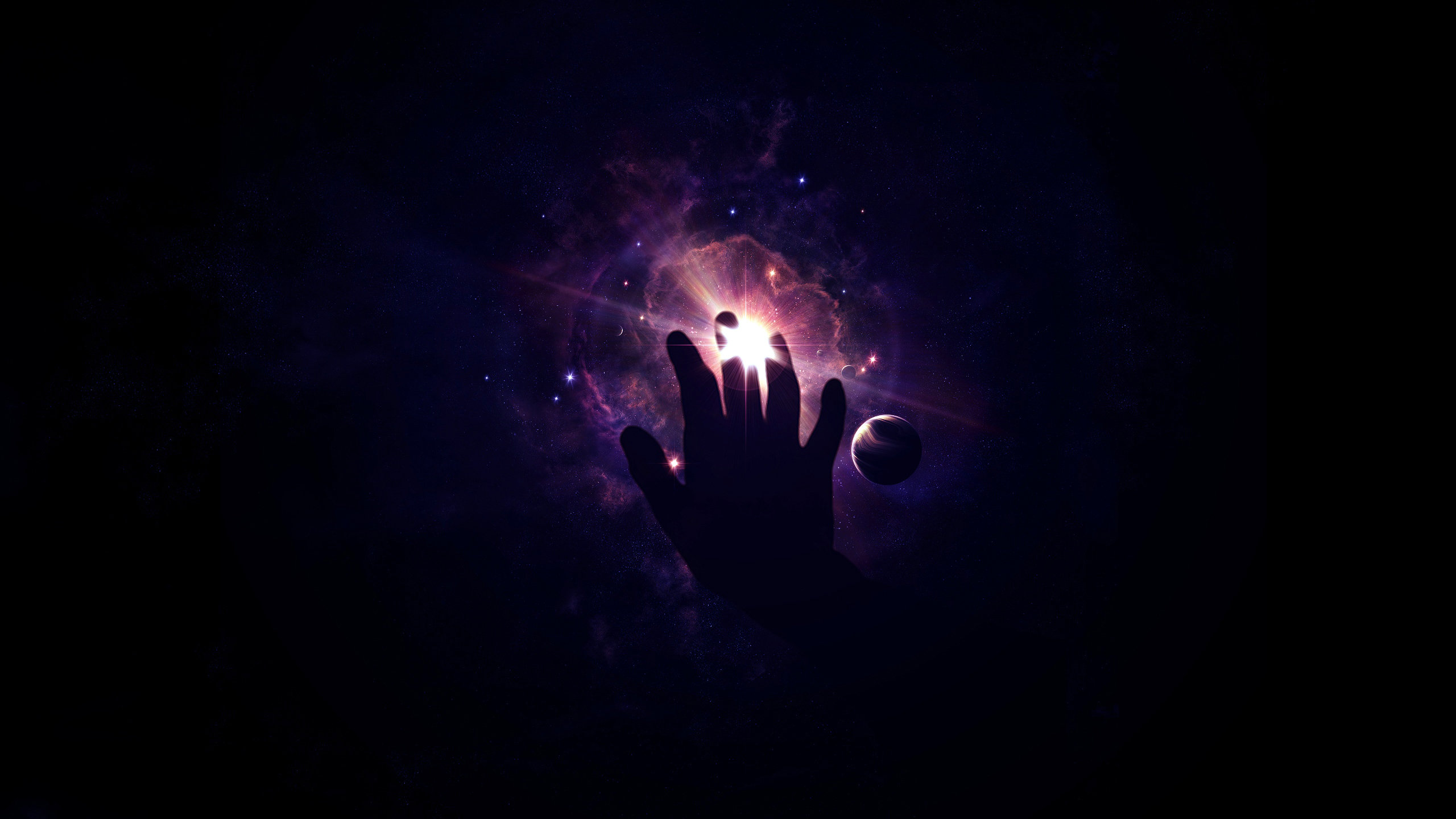 Free download wallpaper Hand, Space, Artistic on your PC desktop