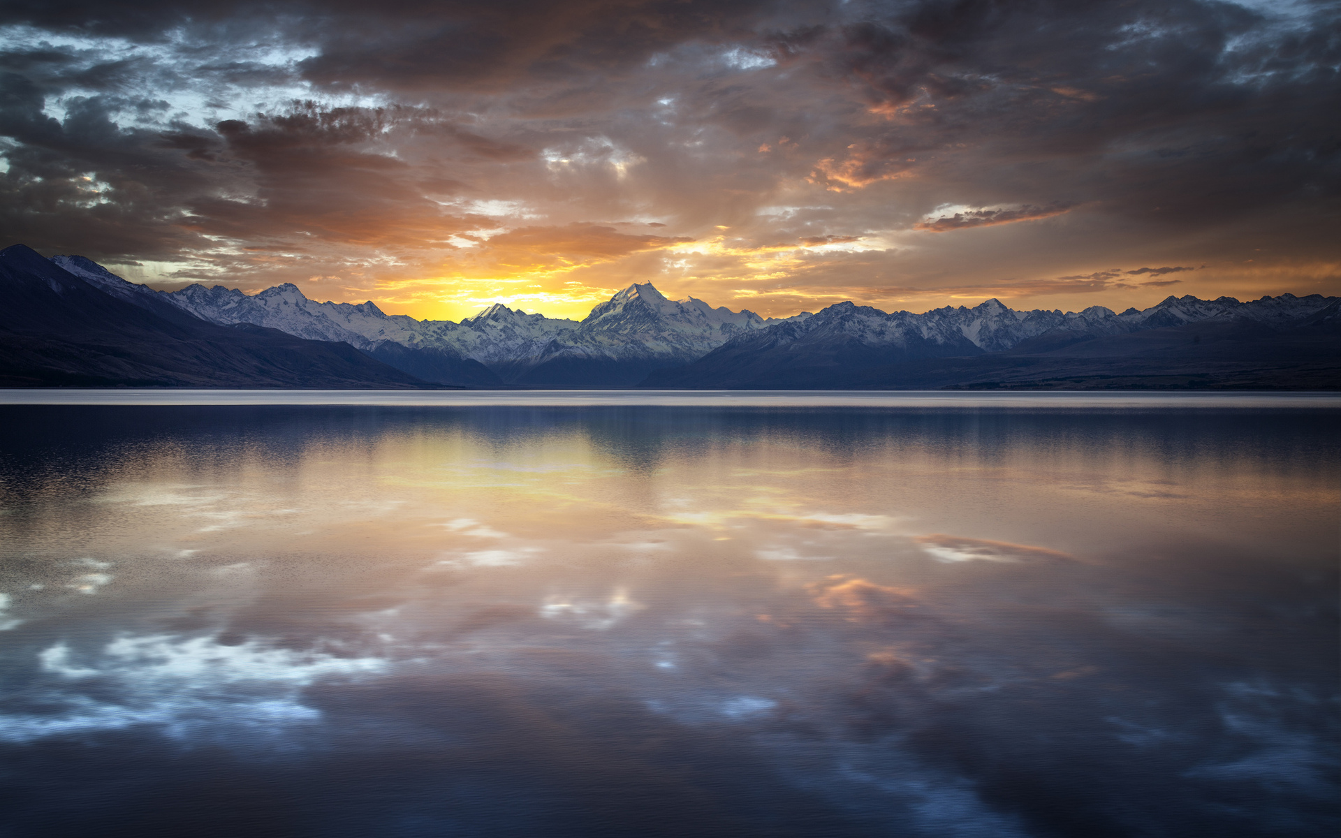 Free download wallpaper Sky, Mountain, Reflection, Sunrise, Earth, Scenic on your PC desktop