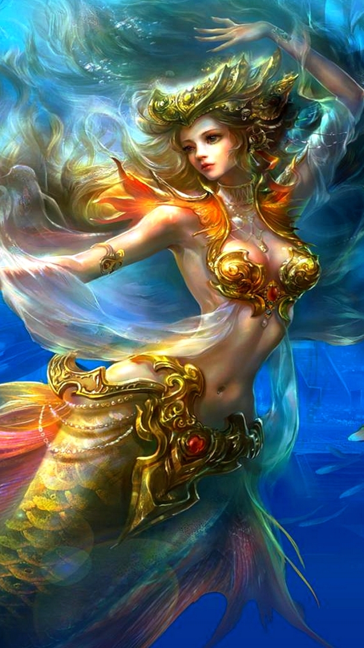 Download mobile wallpaper Fantasy, Underwater, Mermaid for free.