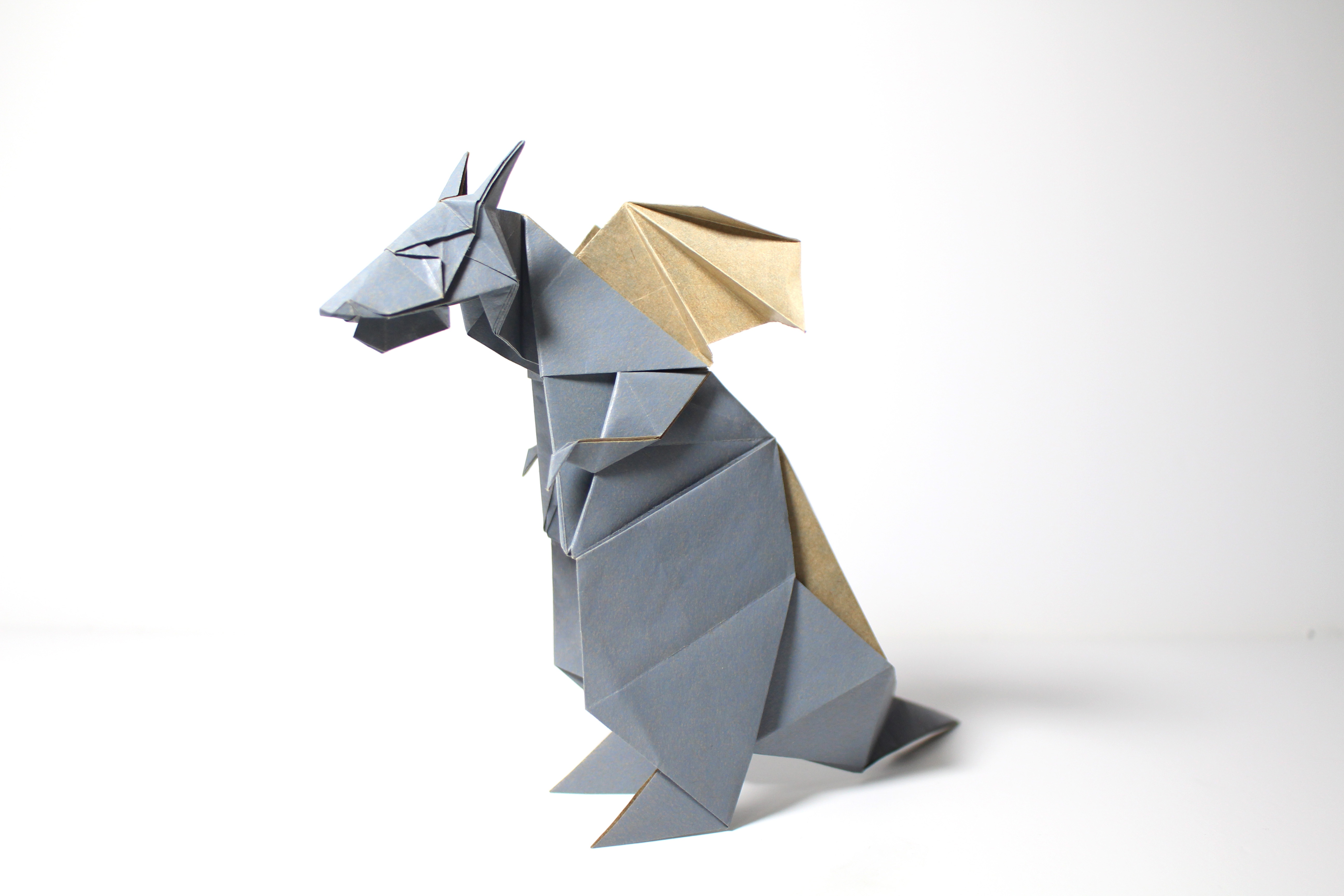 Download mobile wallpaper Dragon, Origami, Man Made for free.