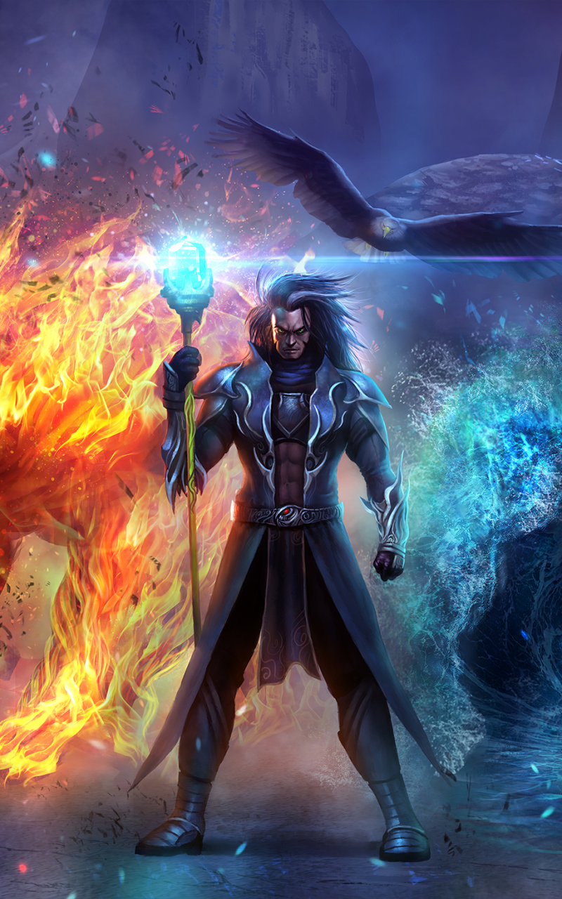 Download mobile wallpaper Magic, Fantasy, Creature, Wizard, Elemental for free.