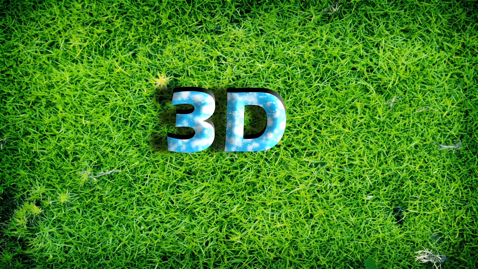 Download mobile wallpaper Grass, Light, 3D, Texture, Text, Word, Computer, Misc for free.
