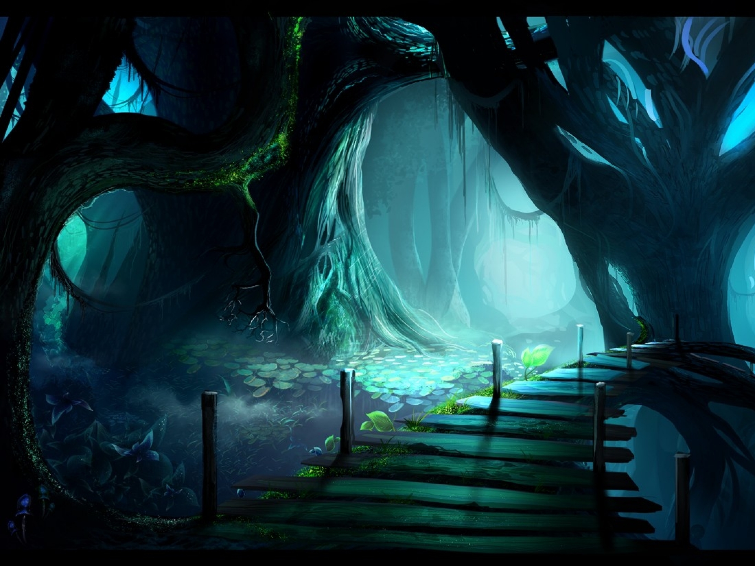 Free download wallpaper Fantasy, Forest on your PC desktop