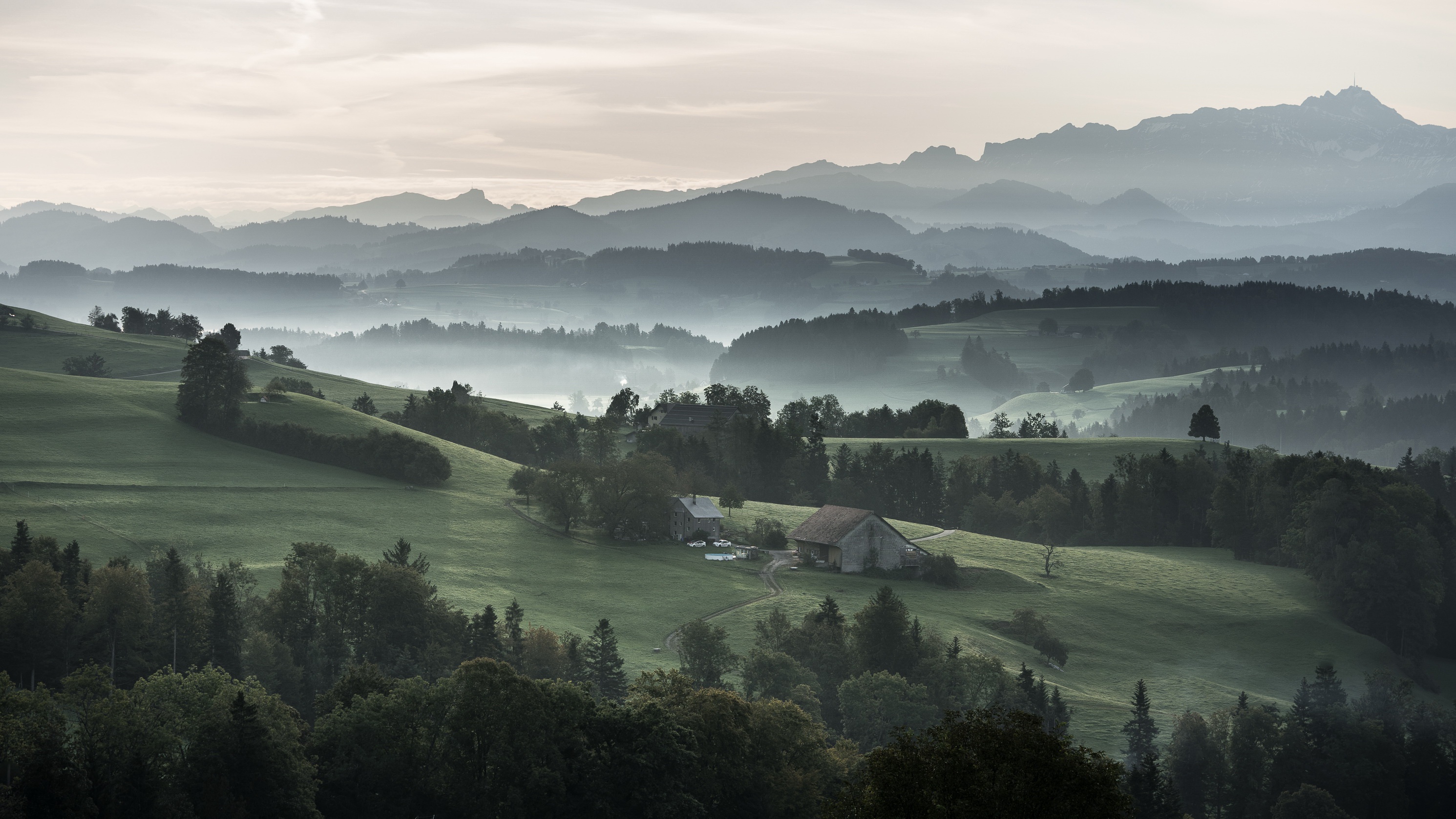 Free download wallpaper Landscape, Fog, Valley, Photography on your PC desktop