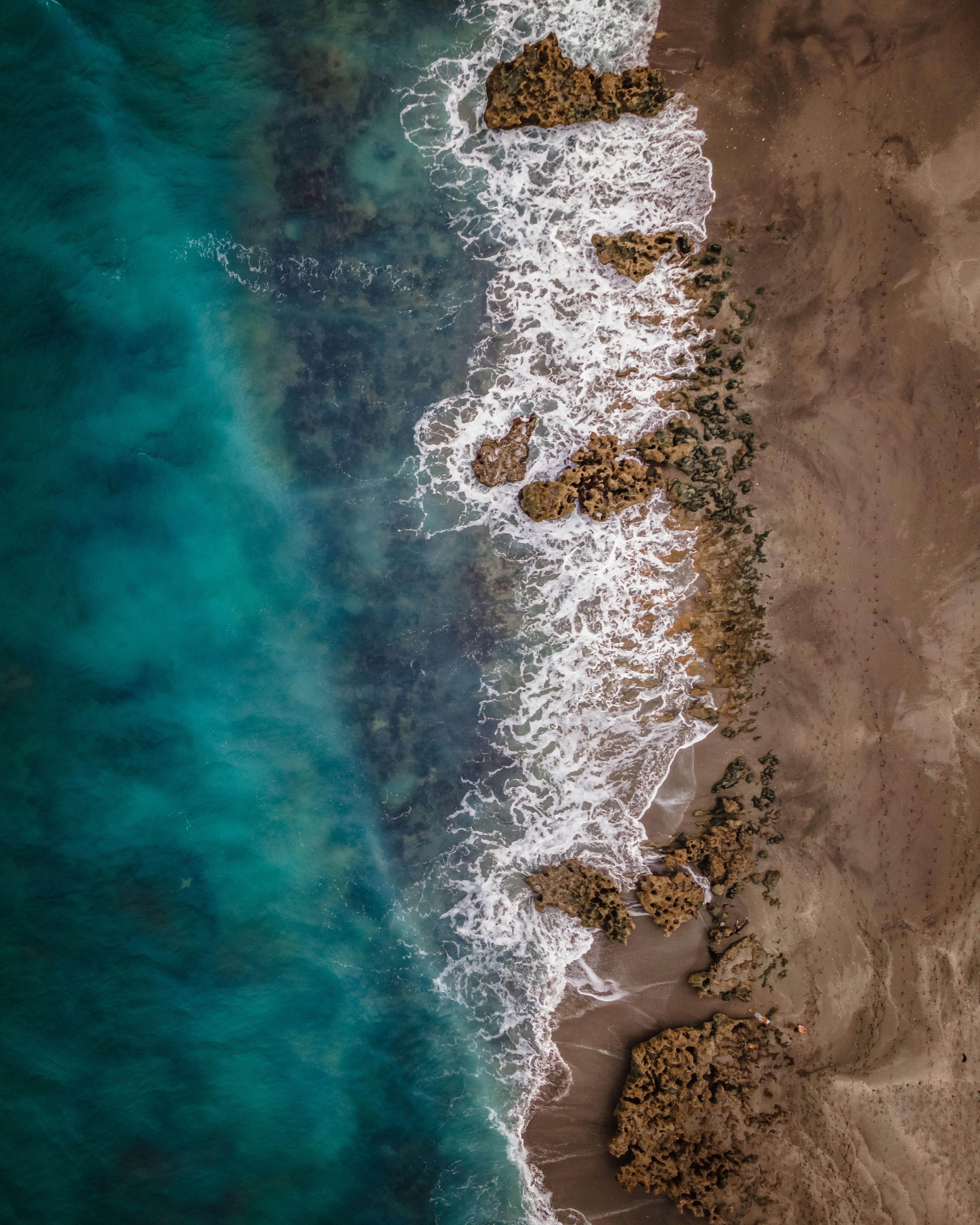 Download mobile wallpaper Beach, Bank, Shore, View From Above, Sea, Water, Nature for free.