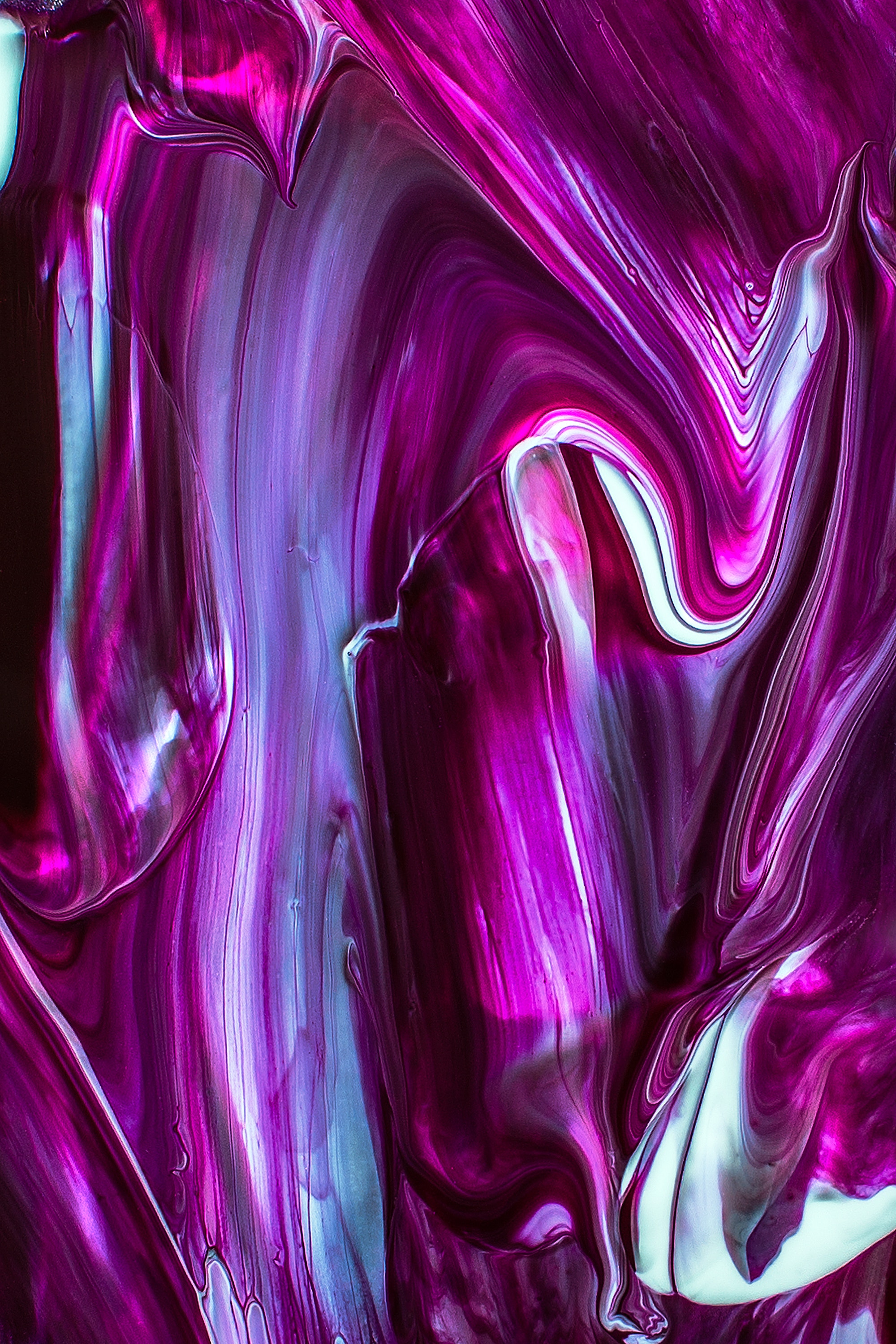 abstract, lilac, bright, lines, paint, flow, drips