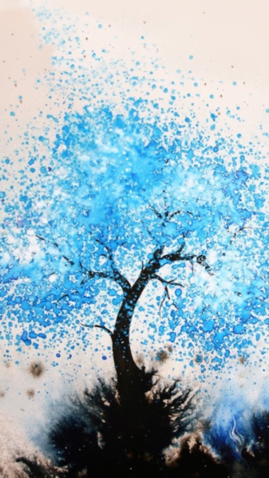 Download mobile wallpaper Tree, Artistic, Watercolor for free.