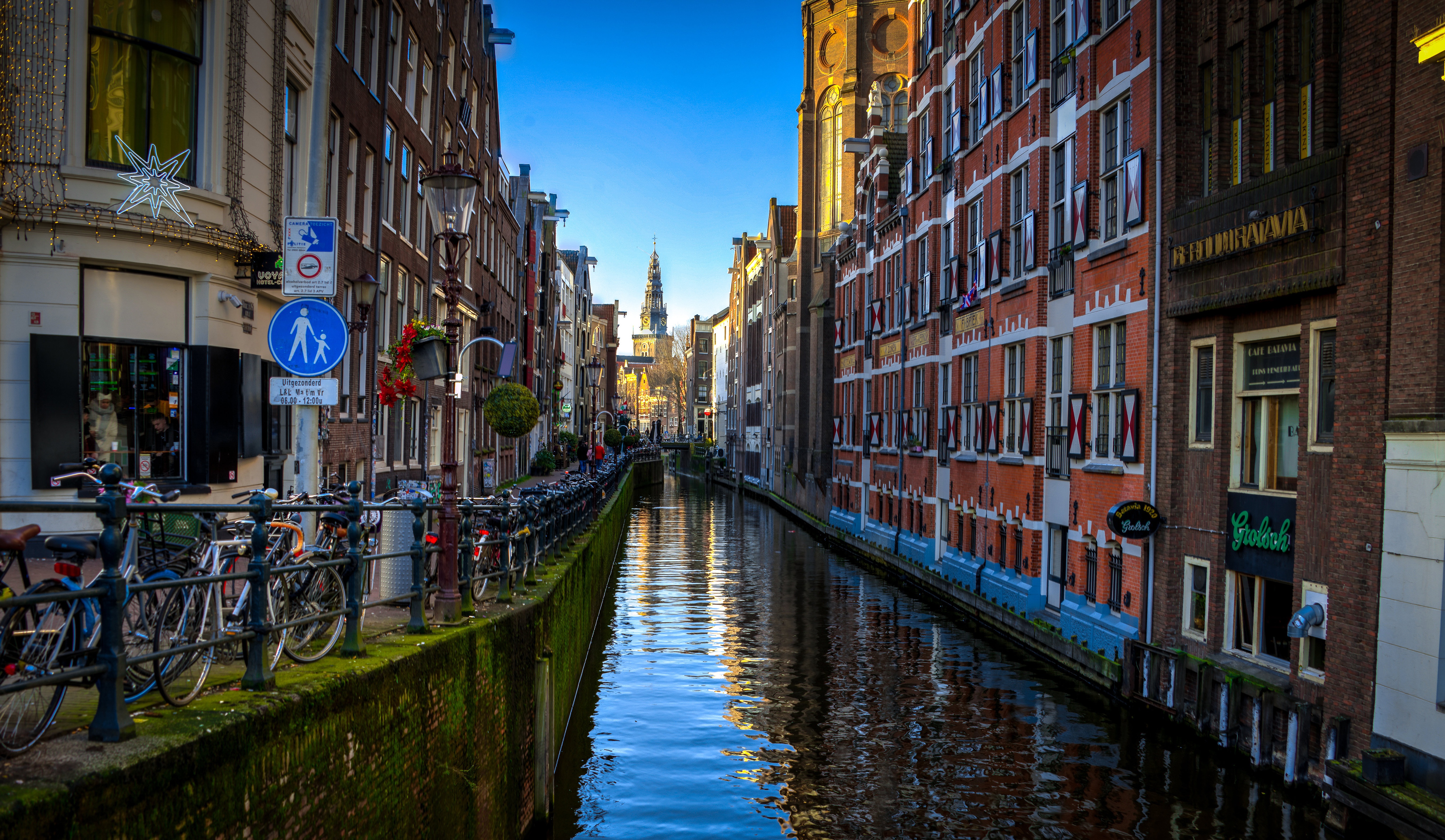Free download wallpaper Cities, Building, House, Bicycle, Netherlands, Amsterdam, Man Made, Canal on your PC desktop