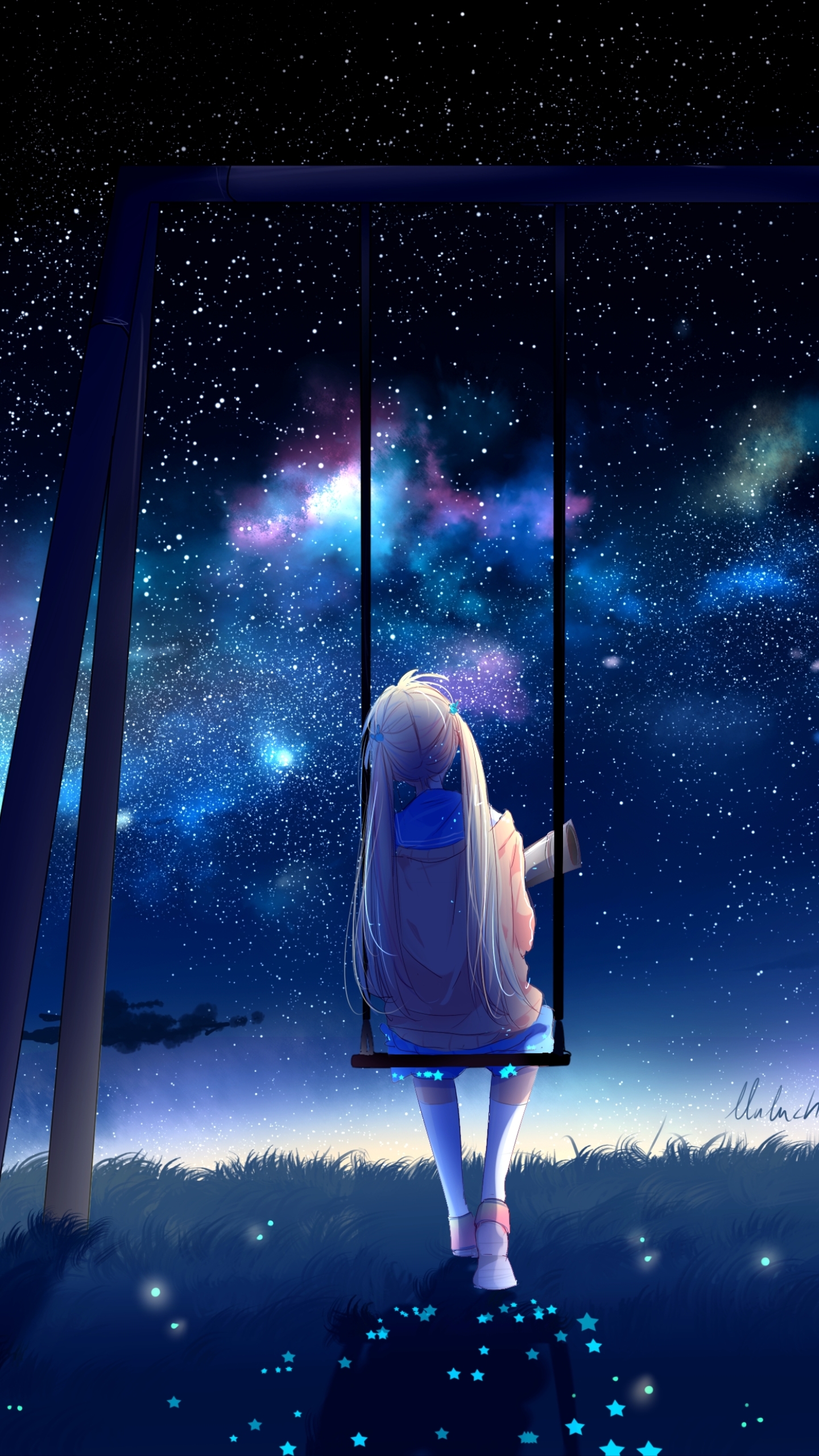 Download mobile wallpaper Anime, Sky, Stars, Original for free.