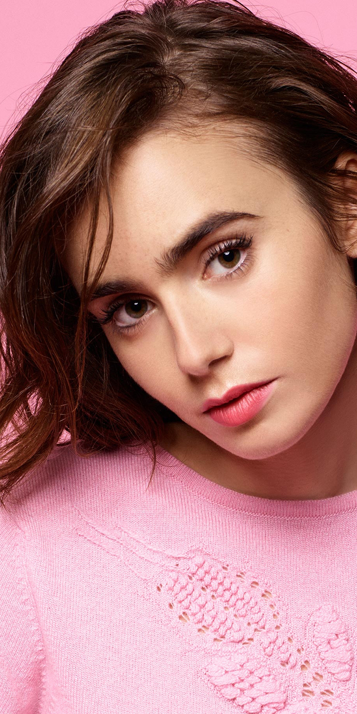 Download mobile wallpaper English, Brunette, Celebrity, Actress, Lily Collins for free.