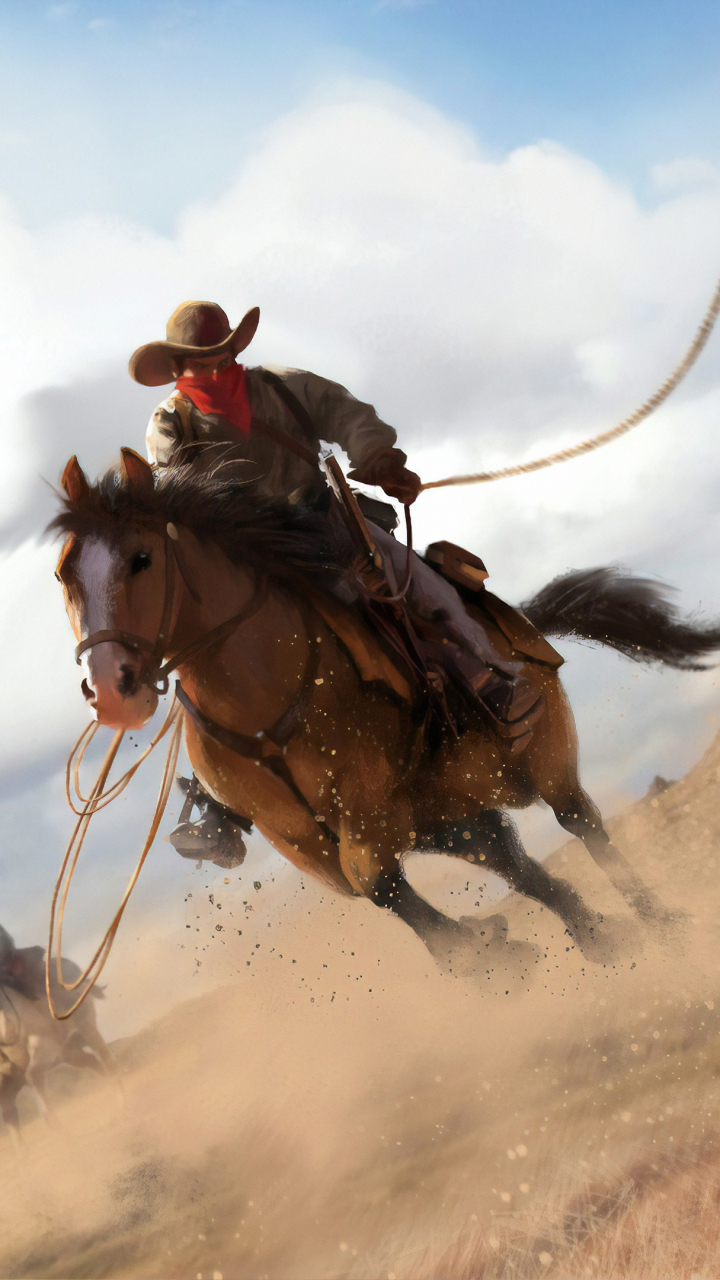 Handy-Wallpaper Cowboy, Computerspiele, Red Dead Redemption 2, Roter Tot kostenlos herunterladen.
