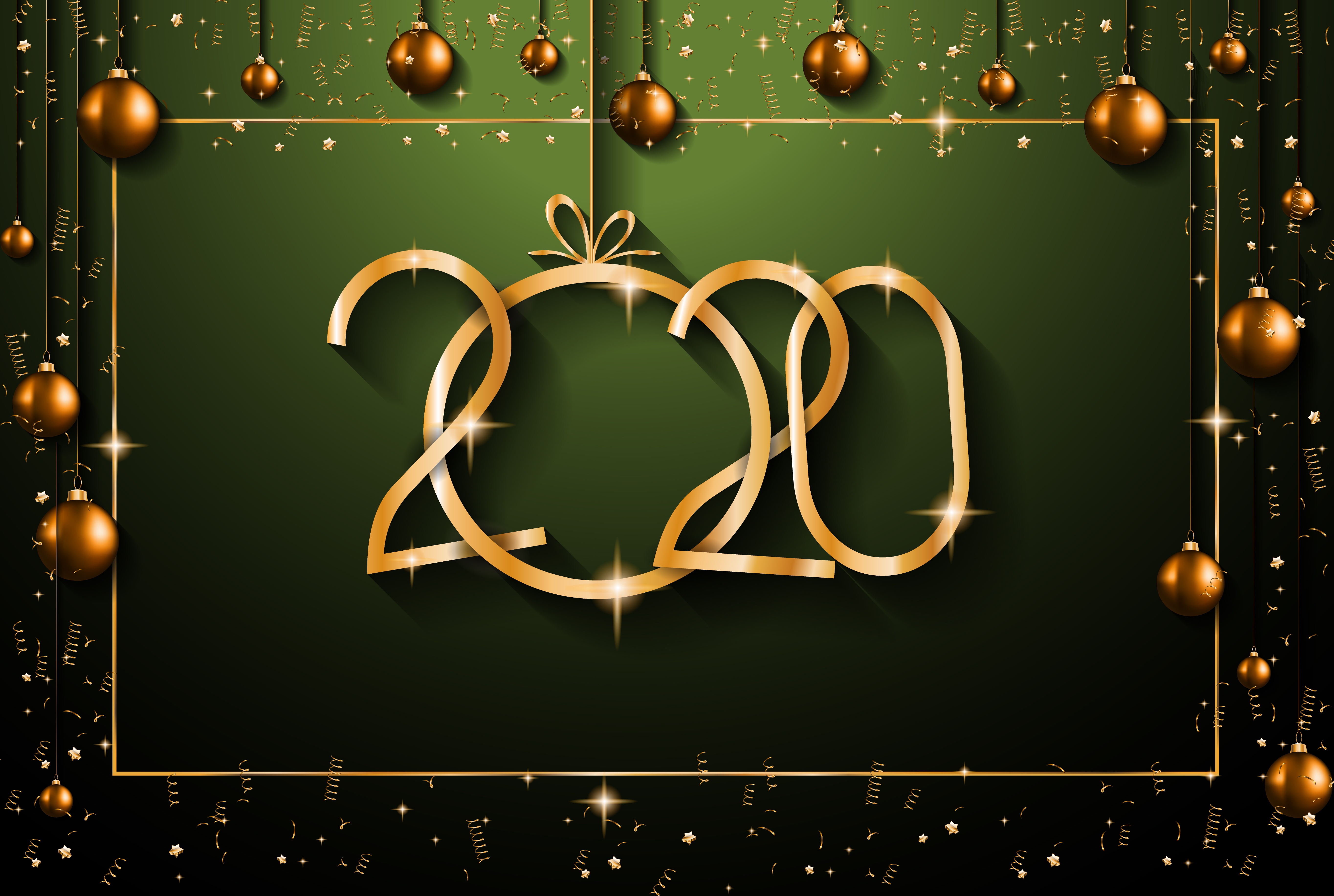 Free download wallpaper New Year, Holiday, Bauble, New Year 2020 on your PC desktop