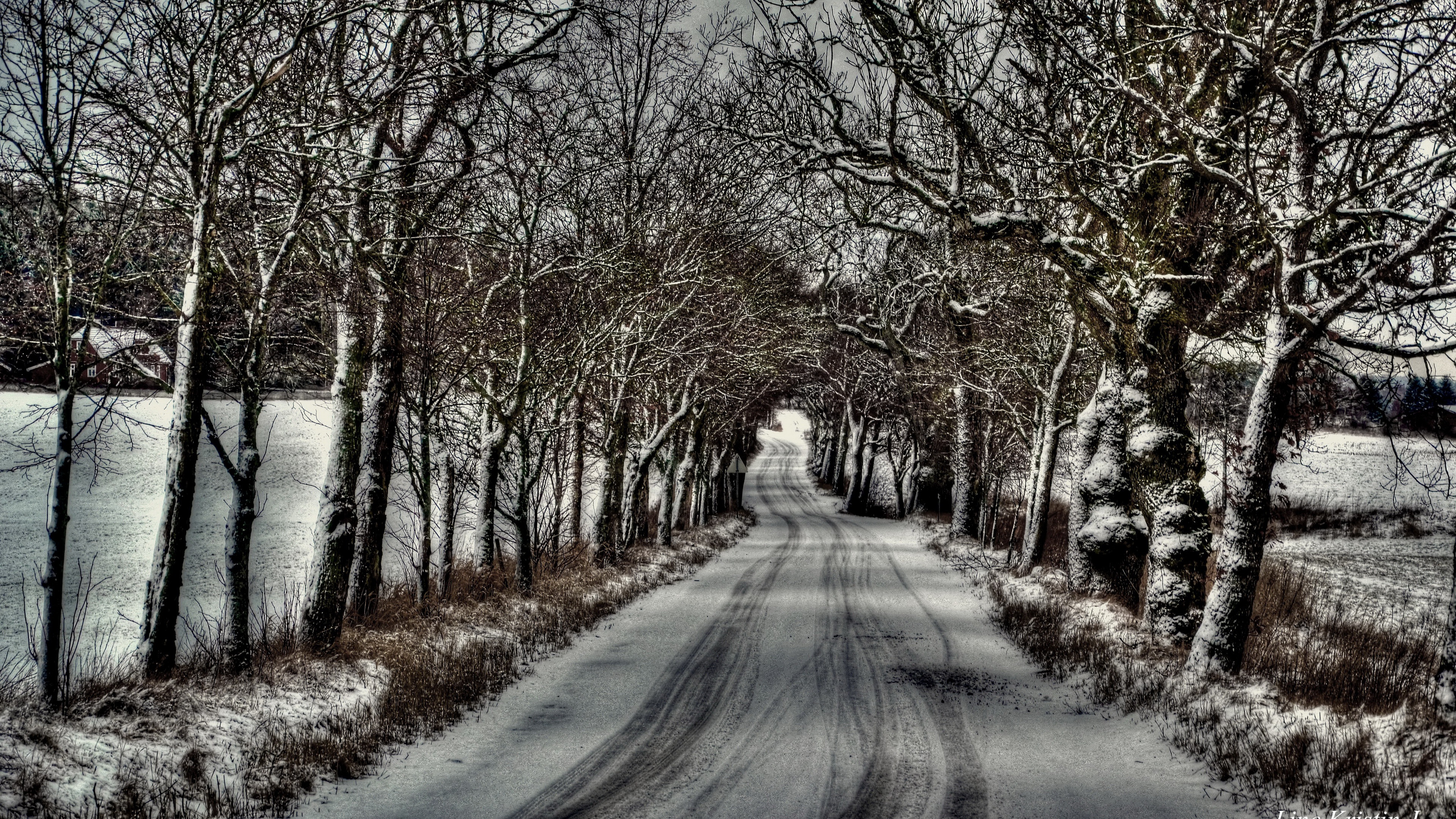 Handy-Wallpaper Winter, Schnee, Straße, Menschengemacht kostenlos herunterladen.