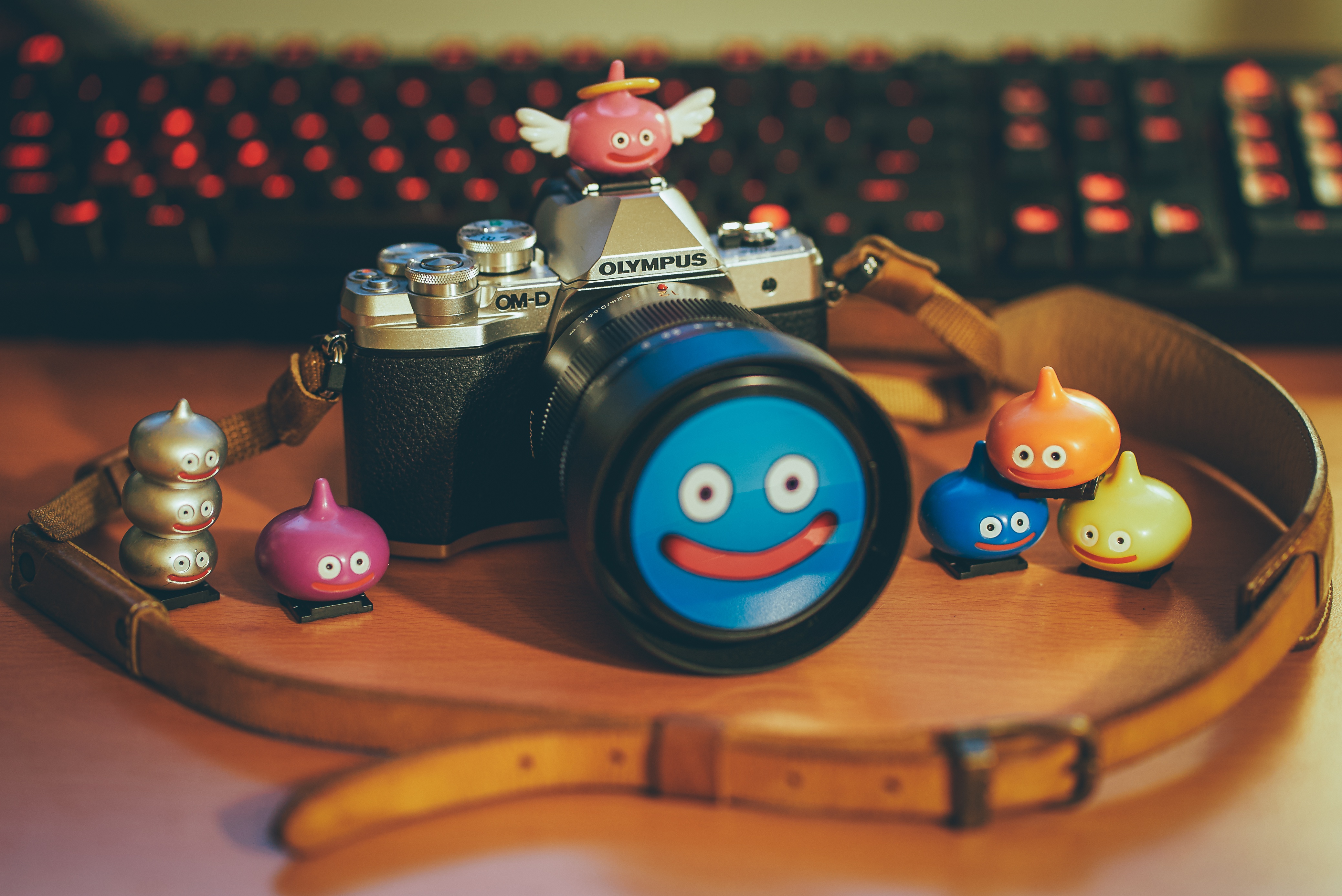 man made, camera, lens, olympus, slime (dragon quest)