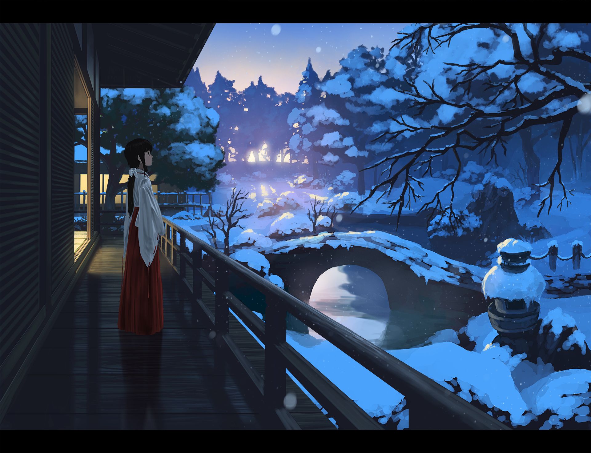 Laden Sie das Schnee, Original, Animes, Miko Outfit-Bild kostenlos auf Ihren PC-Desktop herunter