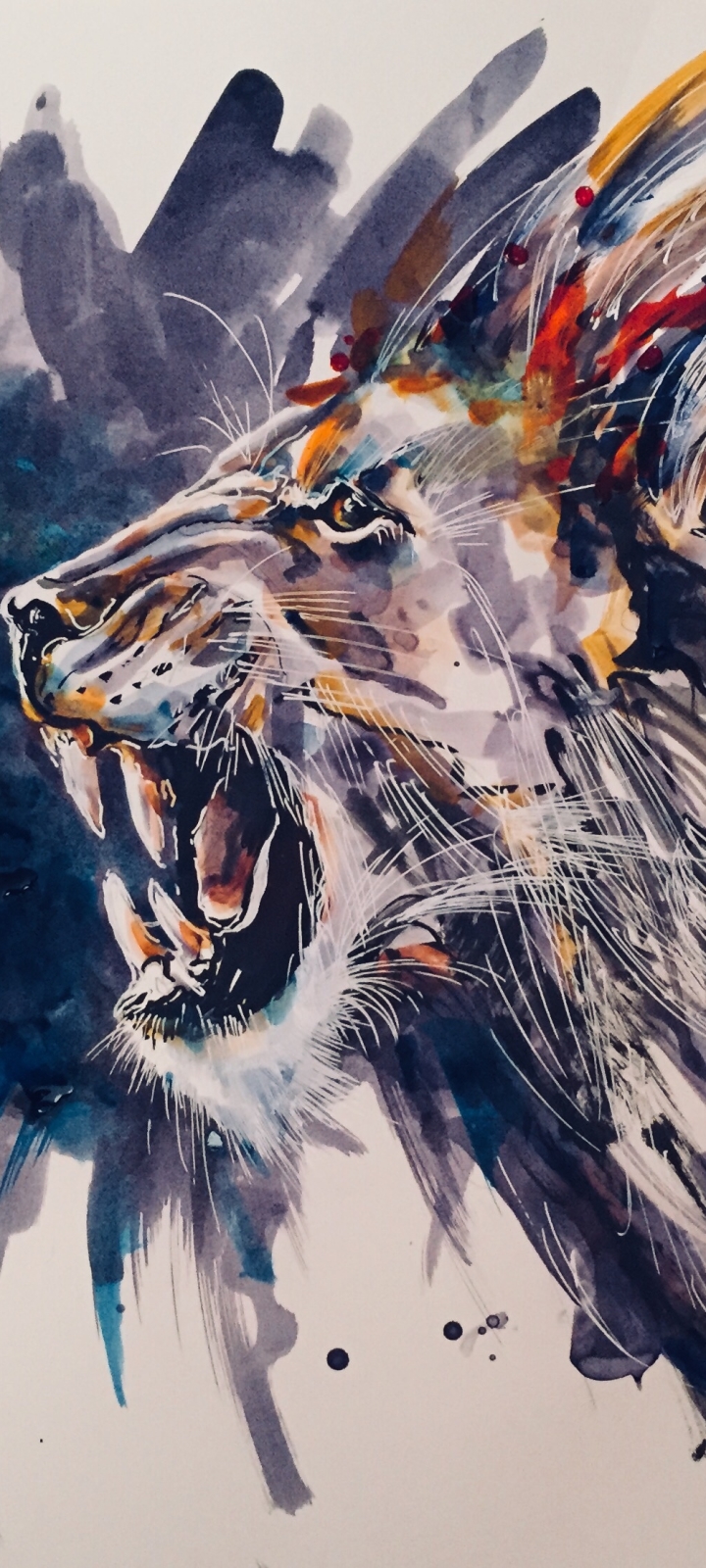 Download mobile wallpaper Lion, Animal, Painting, Artistic for free.