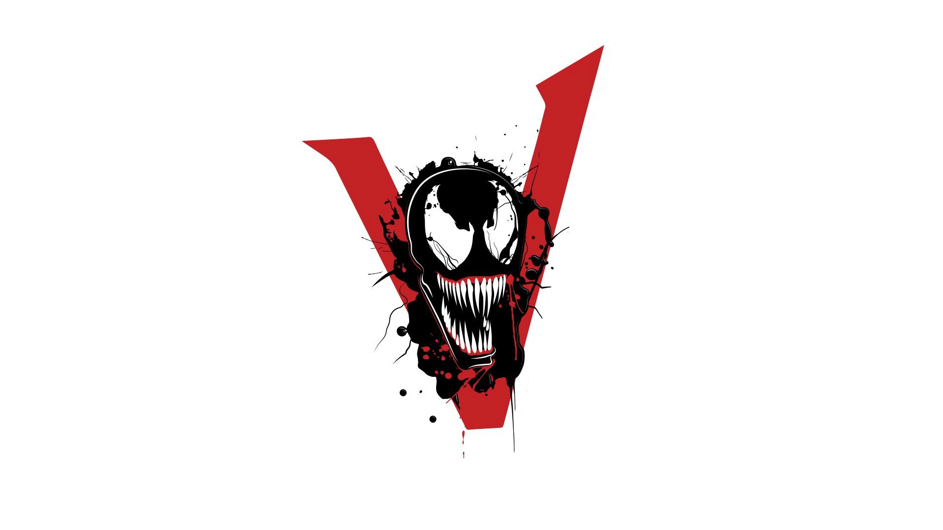 Laden Sie das Minimalistisch, Comics, Venom-Bild kostenlos auf Ihren PC-Desktop herunter
