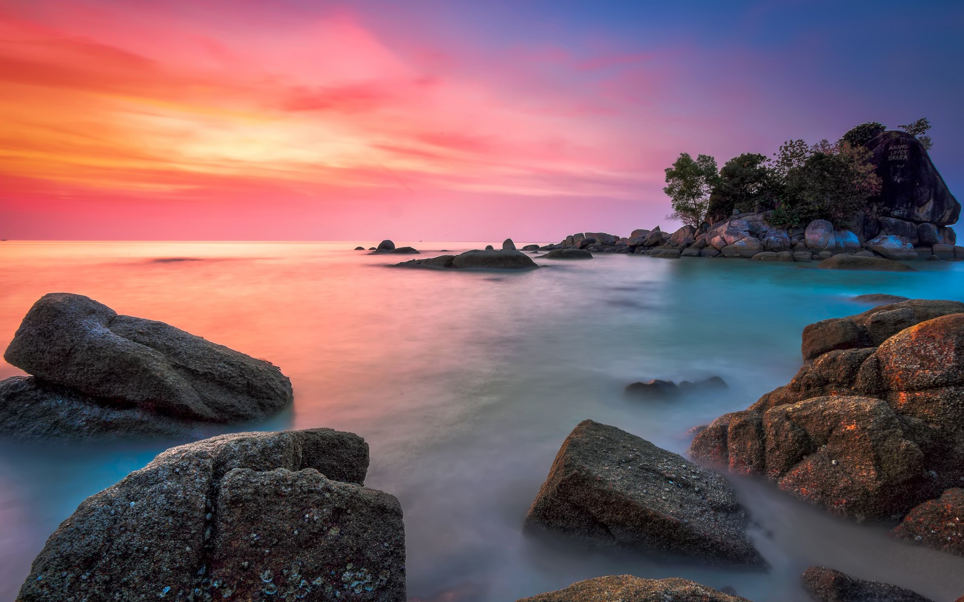 Free download wallpaper Sunset, Sea, Horizon, Ocean, Earth on your PC desktop