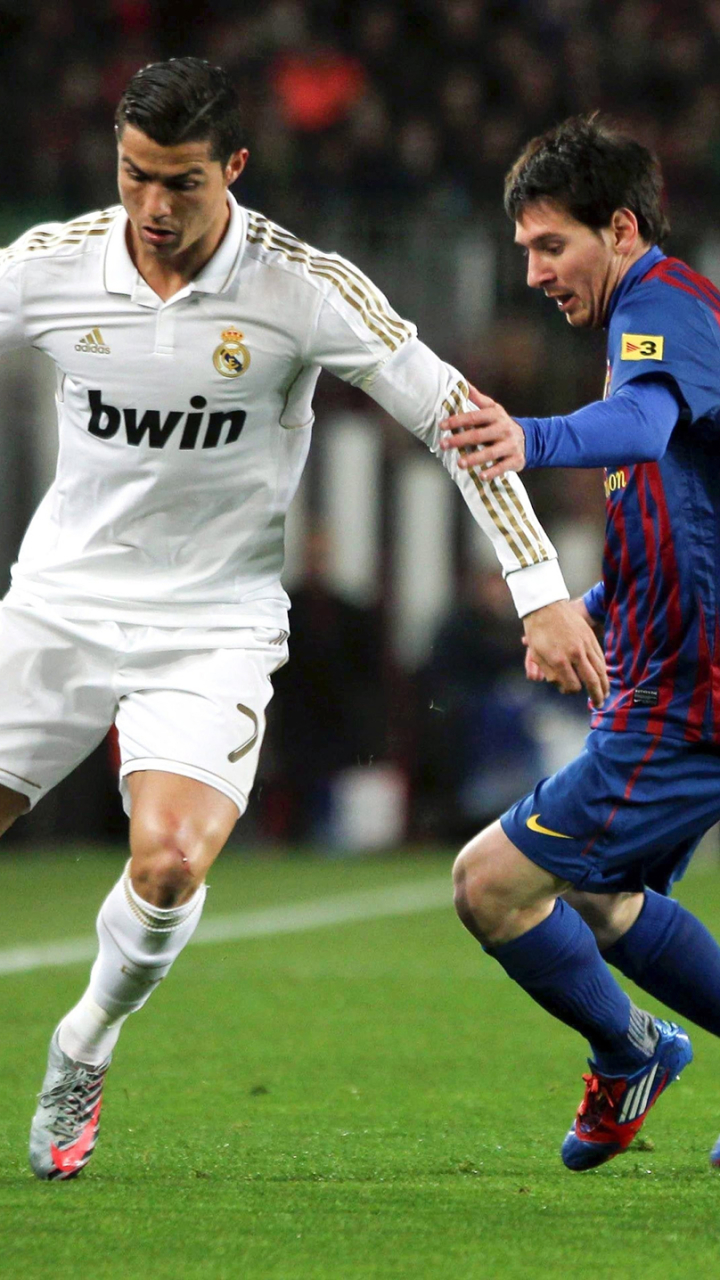 Descarga gratuita de fondo de pantalla para móvil de Fútbol, Cristiano Ronaldo, Deporte, Lionel Messi, Real Madrid C F.