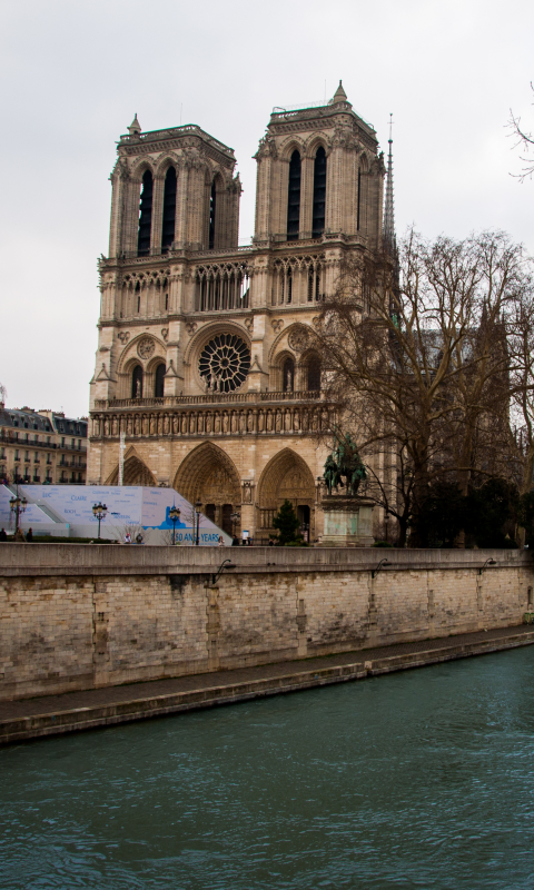 Download mobile wallpaper Architecture, Paris, Building, France, Church, River, Cathedral, Europe, Notre Dame De Paris, Religious, Cathedrals for free.