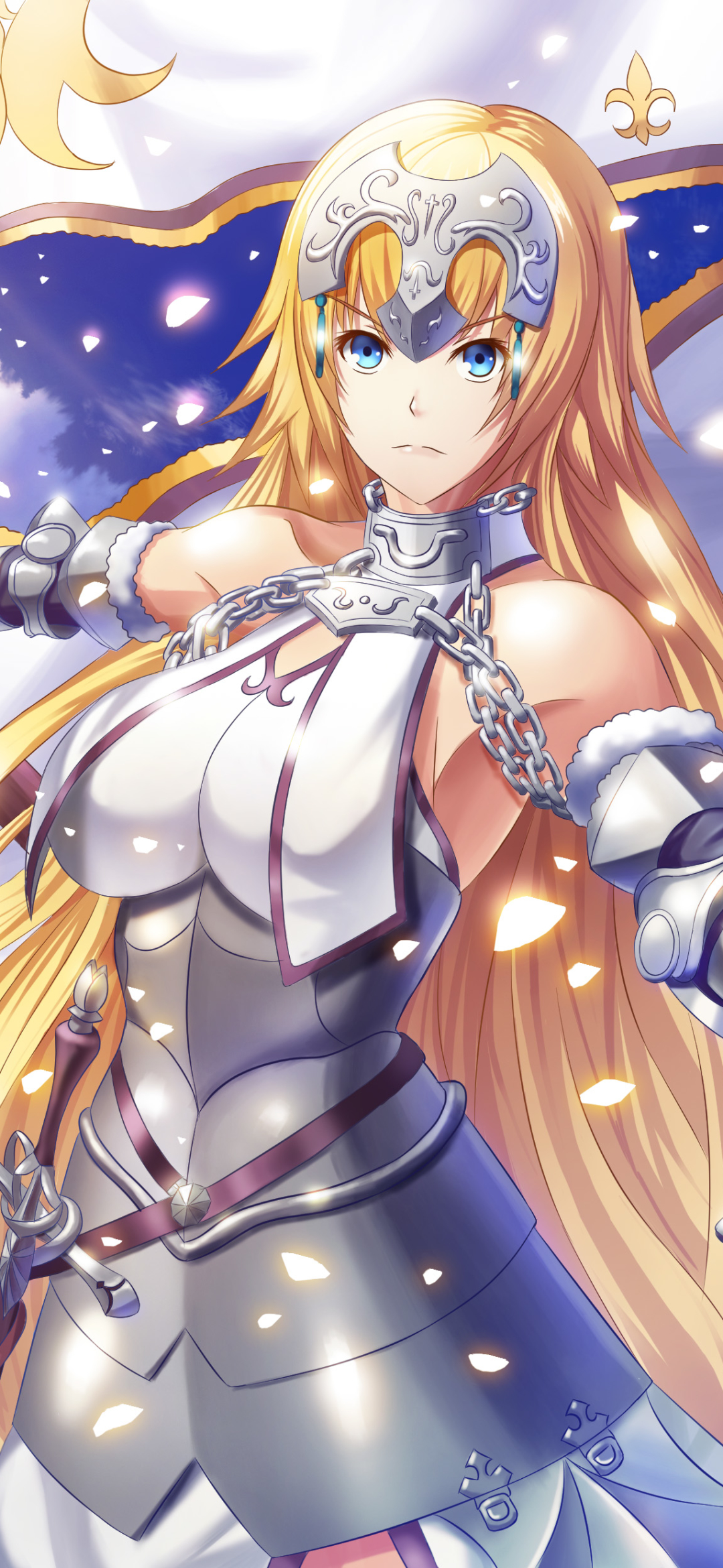 Download mobile wallpaper Anime, Blonde, Armor, Blue Eyes, Long Hair, Fate/apocrypha, Jeanne D'arc (Fate Series), Headpiece, Fate Series for free.