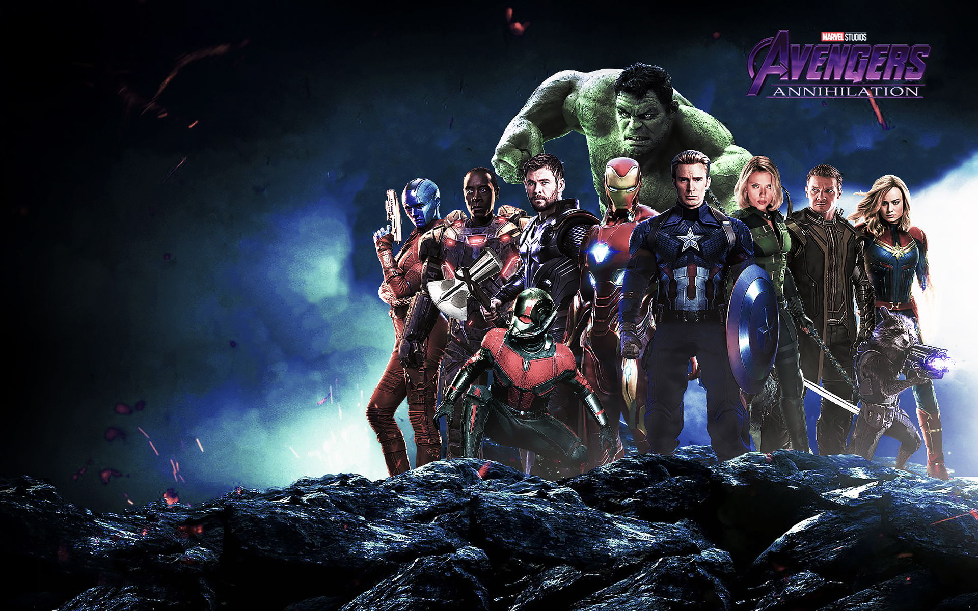 Download mobile wallpaper Hulk, Iron Man, Captain America, Movie, Captain Marvel, Thor, Black Widow, Hawkeye, The Avengers, War Machine, Rocket Raccoon, Ant Man, Nebula (Marvel Comics), Avengers Endgame for free.