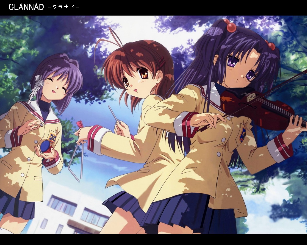 Free download wallpaper Anime, Clannad, Nagisa Furukawa, Kotomi Ichinose, Ryou Fujibayashi on your PC desktop