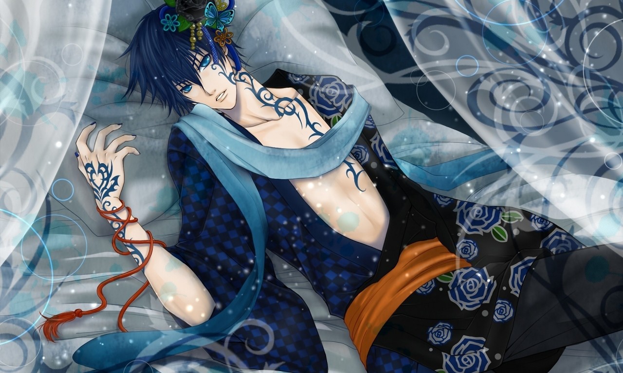 Download mobile wallpaper Anime, Tattoo, Vocaloid, Scarf, Kaito (Vocaloid) for free.