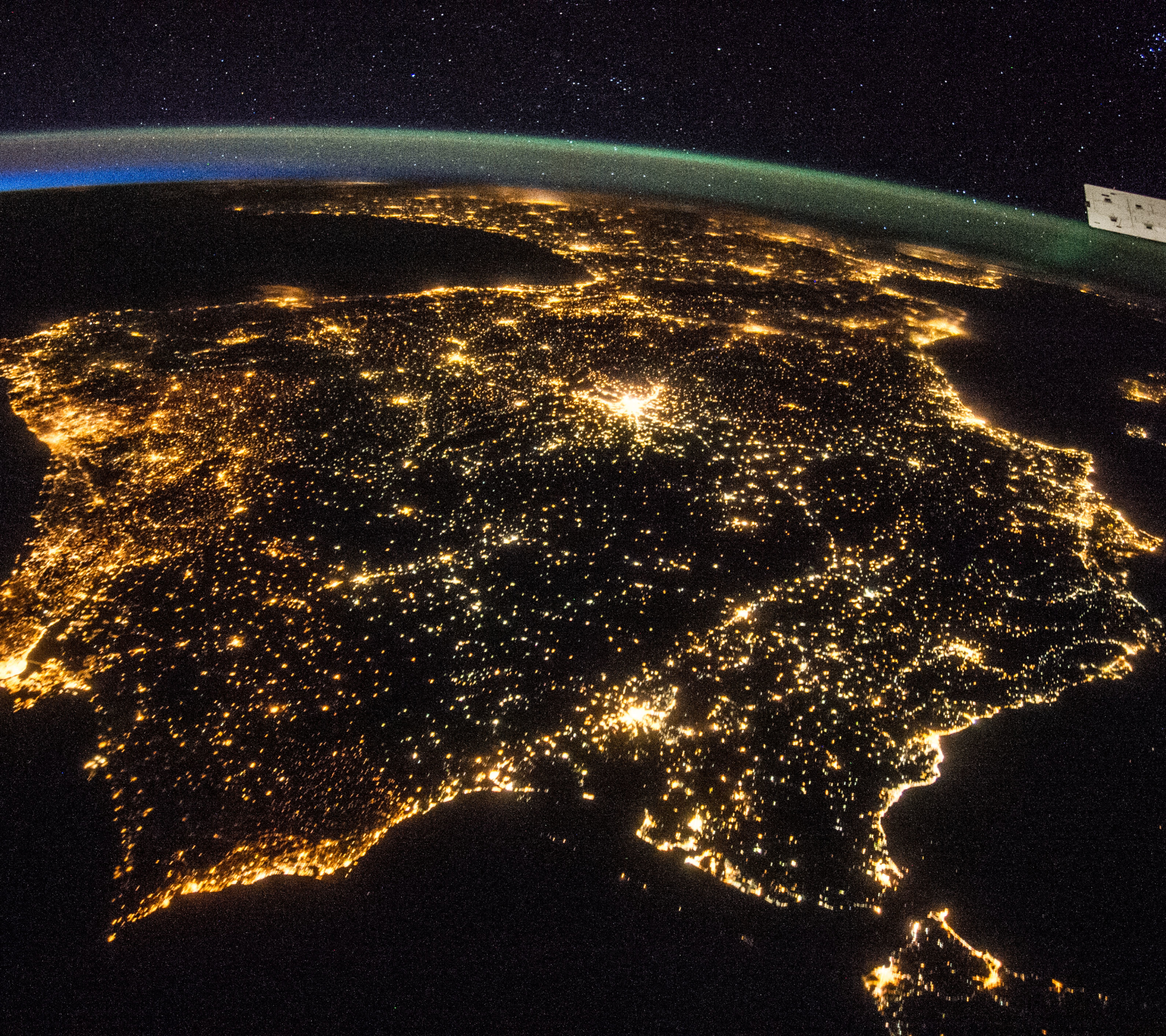 Téléchargez gratuitement l'image Nuit, Espagne, Le Portugal, Terre/nature, Nasa, De L'espace, Andorre, Péninsule Ibérique sur le bureau de votre PC
