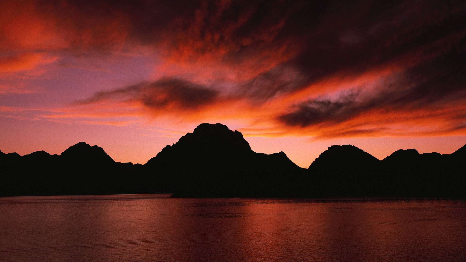 Laden Sie das Landschaft, See, Gebirge, Wolke, Szene, Himmel, Sonnenuntergang, Erde/natur, Spiegelung-Bild kostenlos auf Ihren PC-Desktop herunter