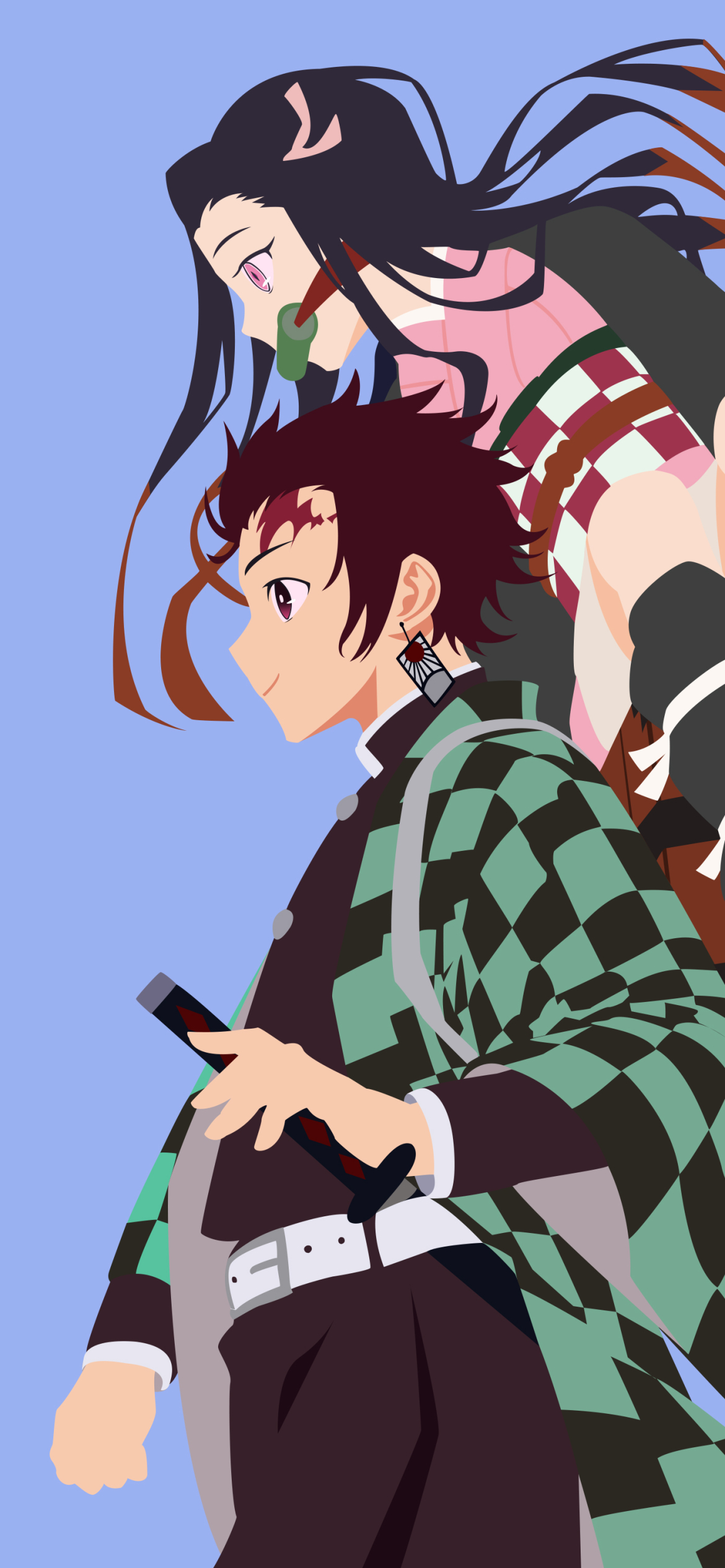 Handy-Wallpaper Animes, Nezuko Kamado, Demon Slayer, Tanjiro Kamado kostenlos herunterladen.