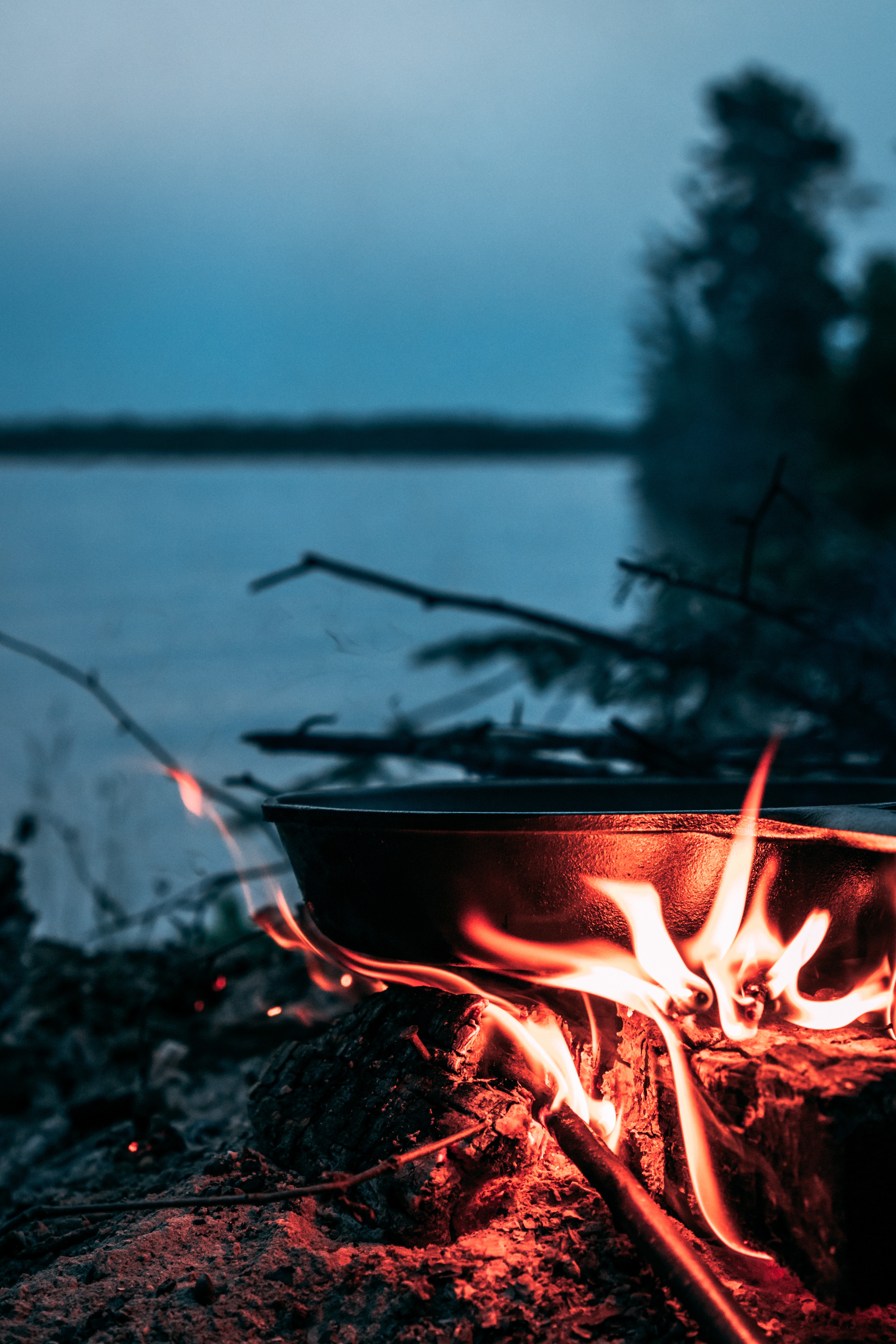 fire, bonfire, miscellanea, miscellaneous, camping, campsite, pan