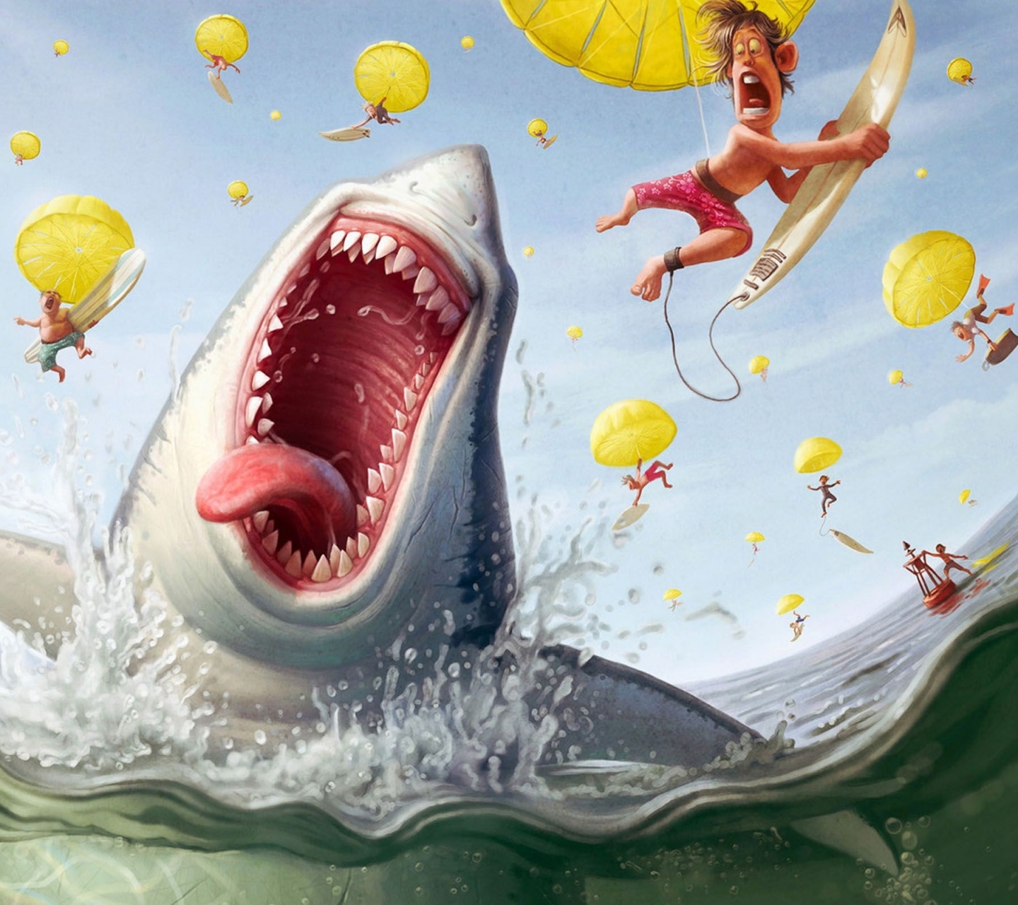 Free download wallpaper Shark, Humor on your PC desktop