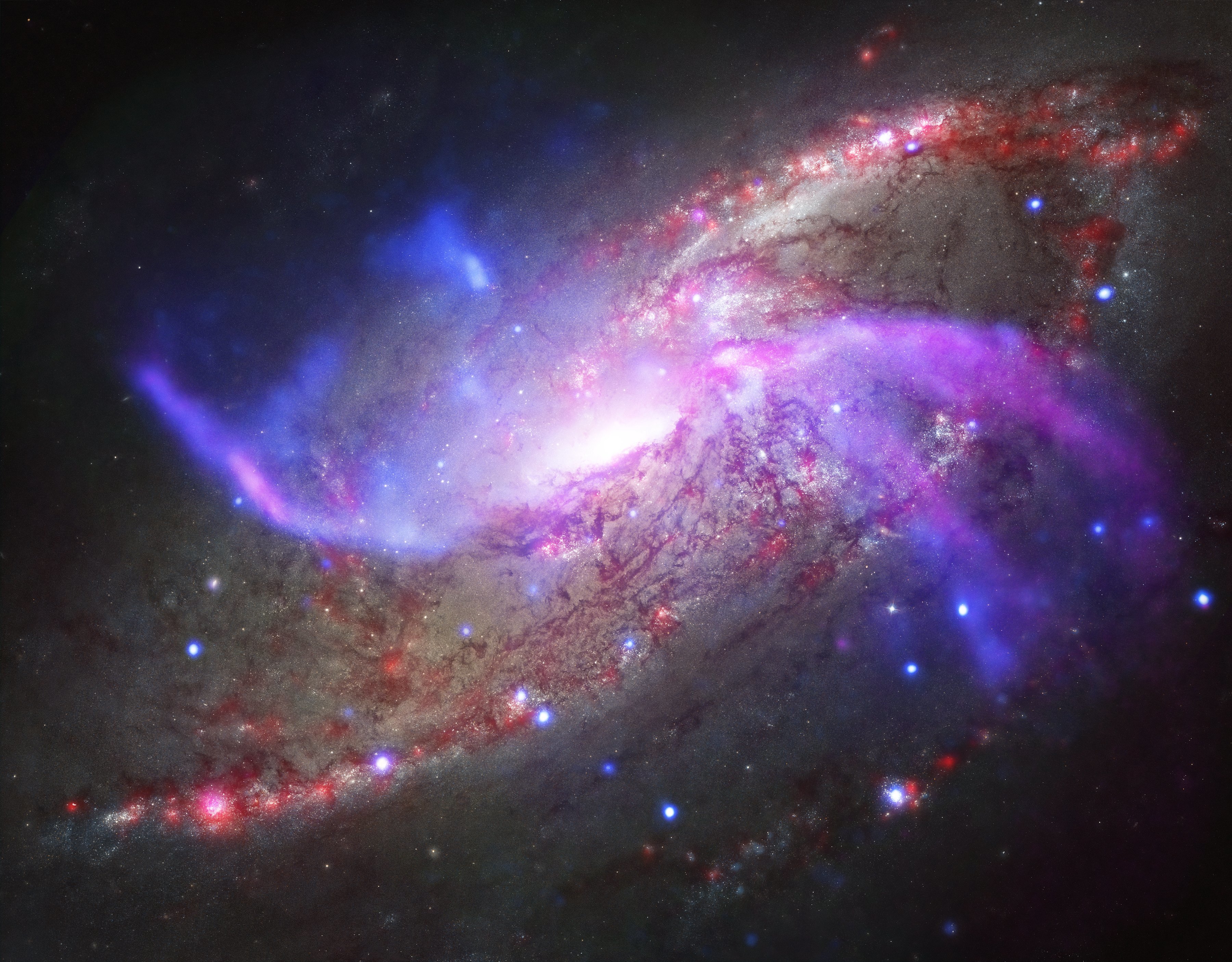 685187 скачать обои сверхмассивная черная дыра, галактика, чёрная дыра, научная фантастика, мессье 106, спиральная галактика - заставки и картинки бесплатно