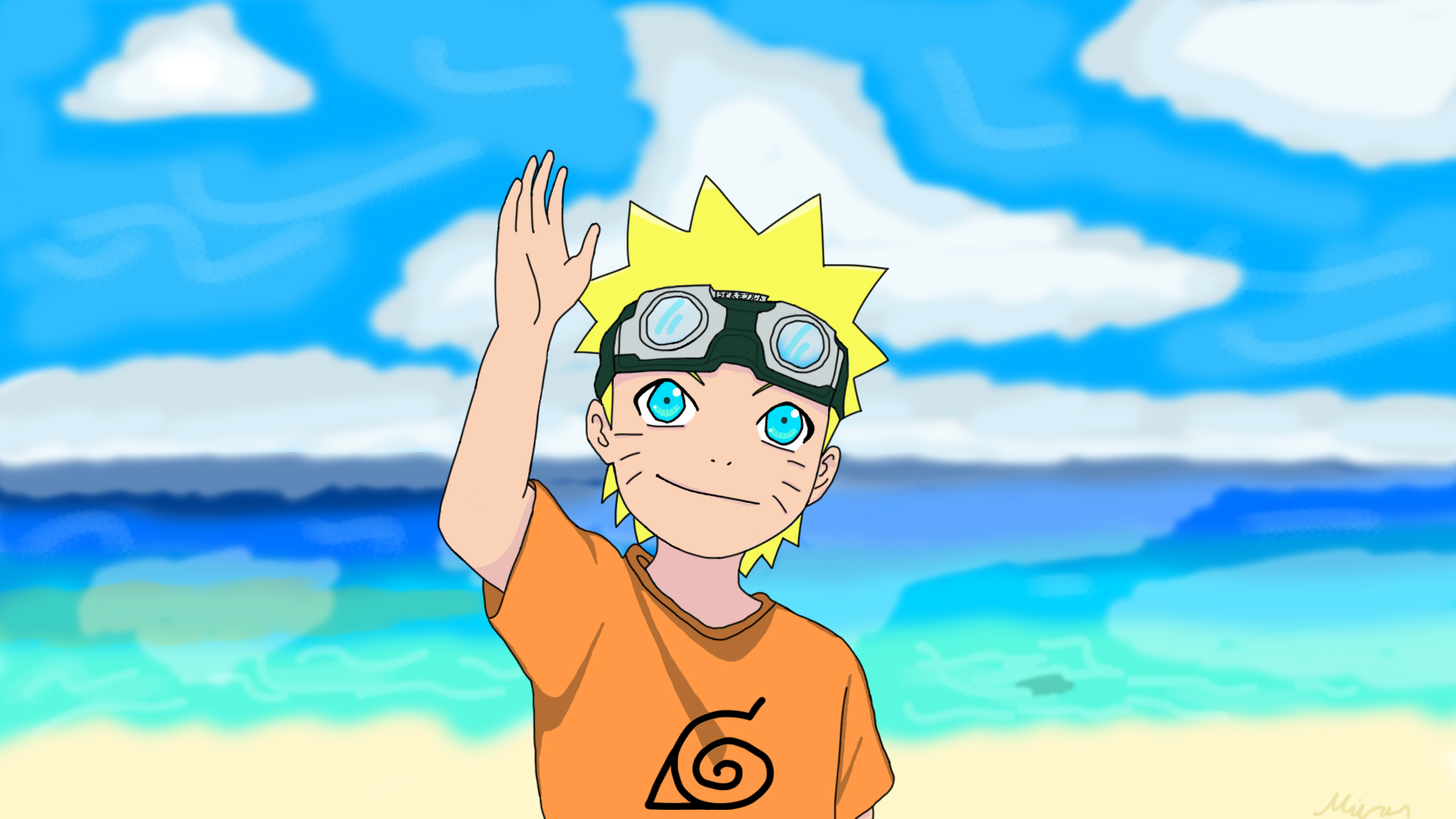 Laden Sie das Strand, Naruto, Animes, Naruto Uzumaki-Bild kostenlos auf Ihren PC-Desktop herunter