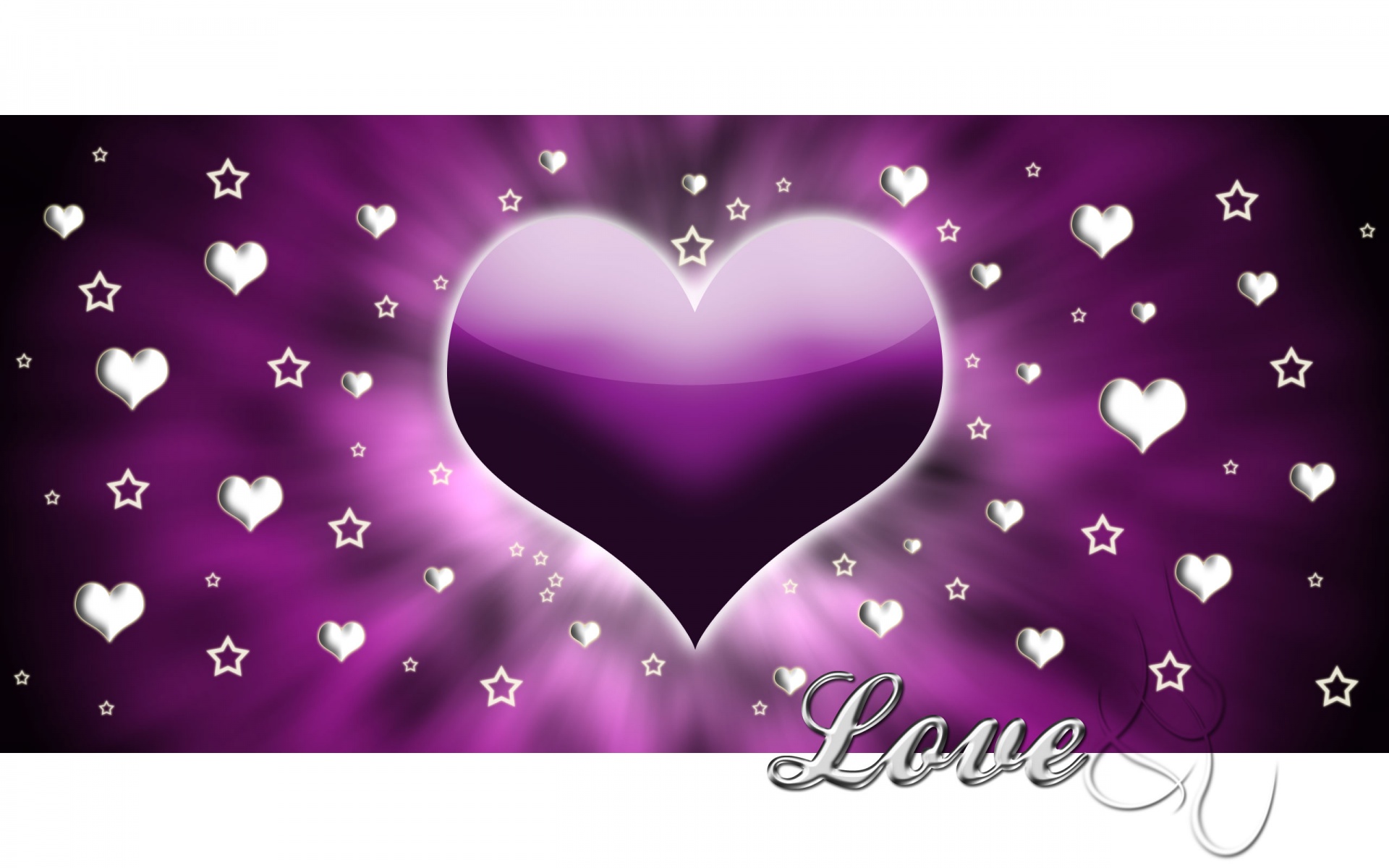 Free download wallpaper Love, Purple, Heart, Artistic, Silver, Star on your PC desktop