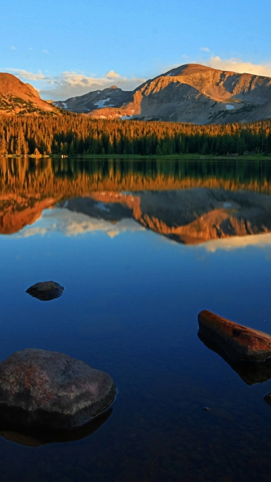 Download mobile wallpaper Nature, Mountain, Lake, Reflection, Forest, Earth for free.