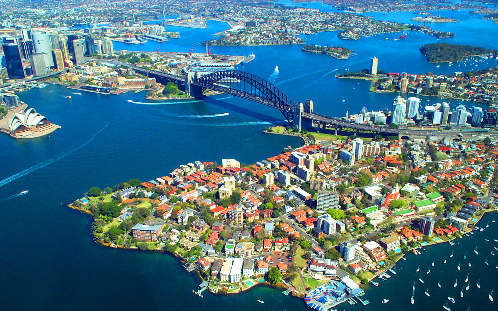 Download mobile wallpaper Cities, Sydney, City, Australia, Sydney Opera House, Man Made, Sydney Harbour Bridge for free.