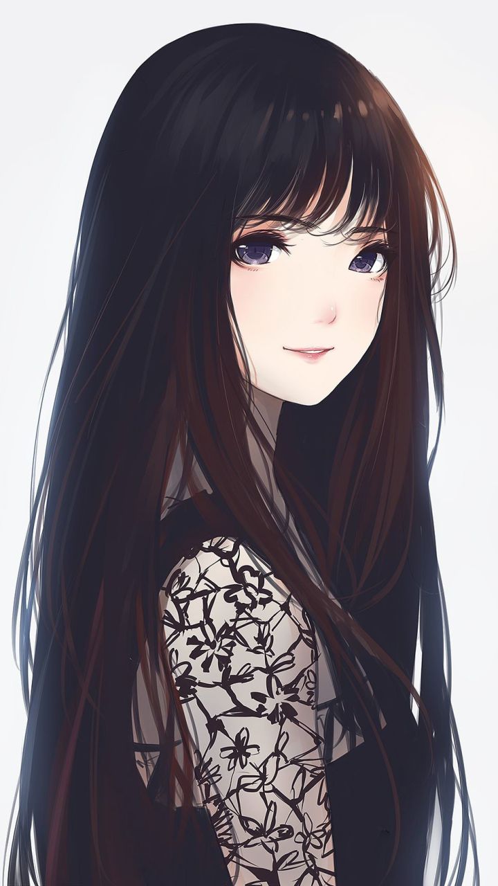 Download mobile wallpaper Anime, Original, Black Hair, Long Hair for free.