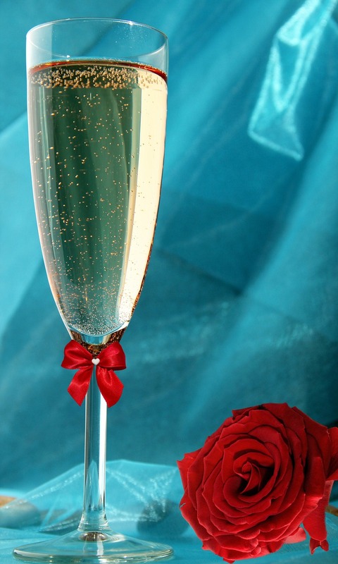 Download mobile wallpaper Food, Rose, Drink, Celebration, Champagne, Red Rose, Alcohol for free.