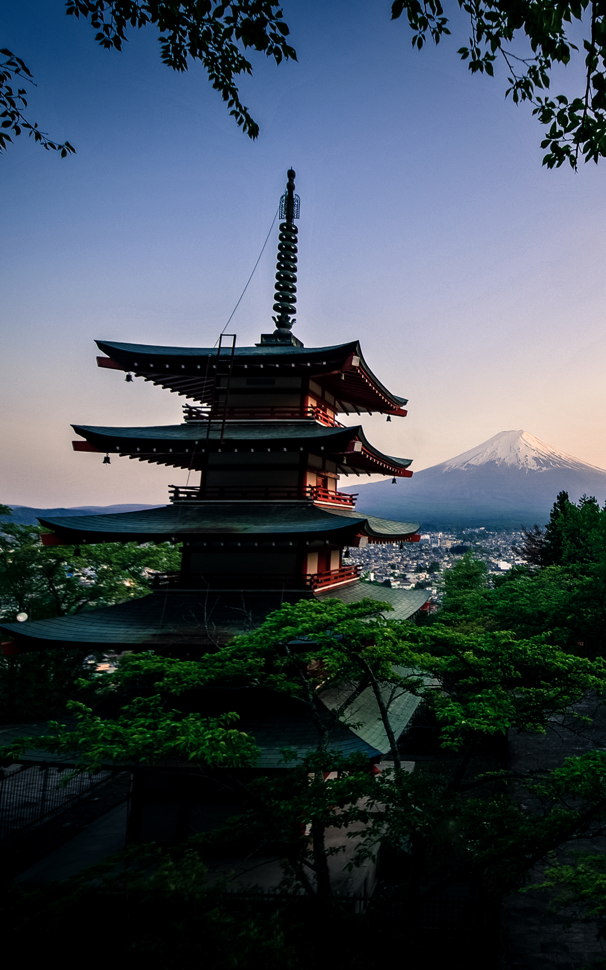 Скачать картинку Пагода, Япония, Храм, Вулкан, Гора Фудзи, Вулканы, Земля/природа в телефон бесплатно.