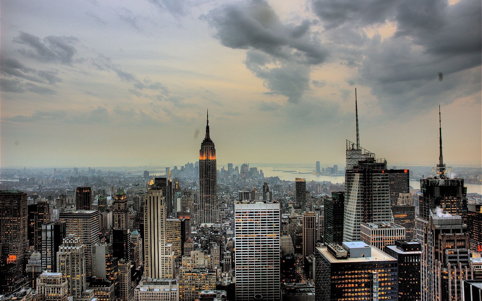 Скачать обои бесплатно Небоскребы, Нью Йорк, Манхеттен, Города картинка на рабочий стол ПК