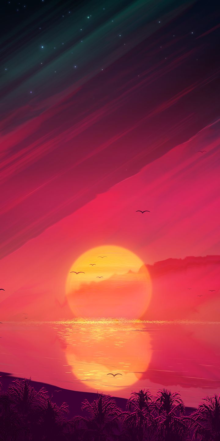 Download mobile wallpaper Sunset, Sky, Artistic for free.