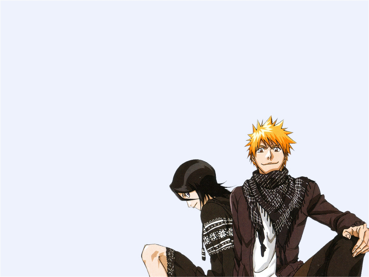 Handy-Wallpaper Bleach, Rukia Kuchiki, Animes, Ichigo Kurosaki kostenlos herunterladen.