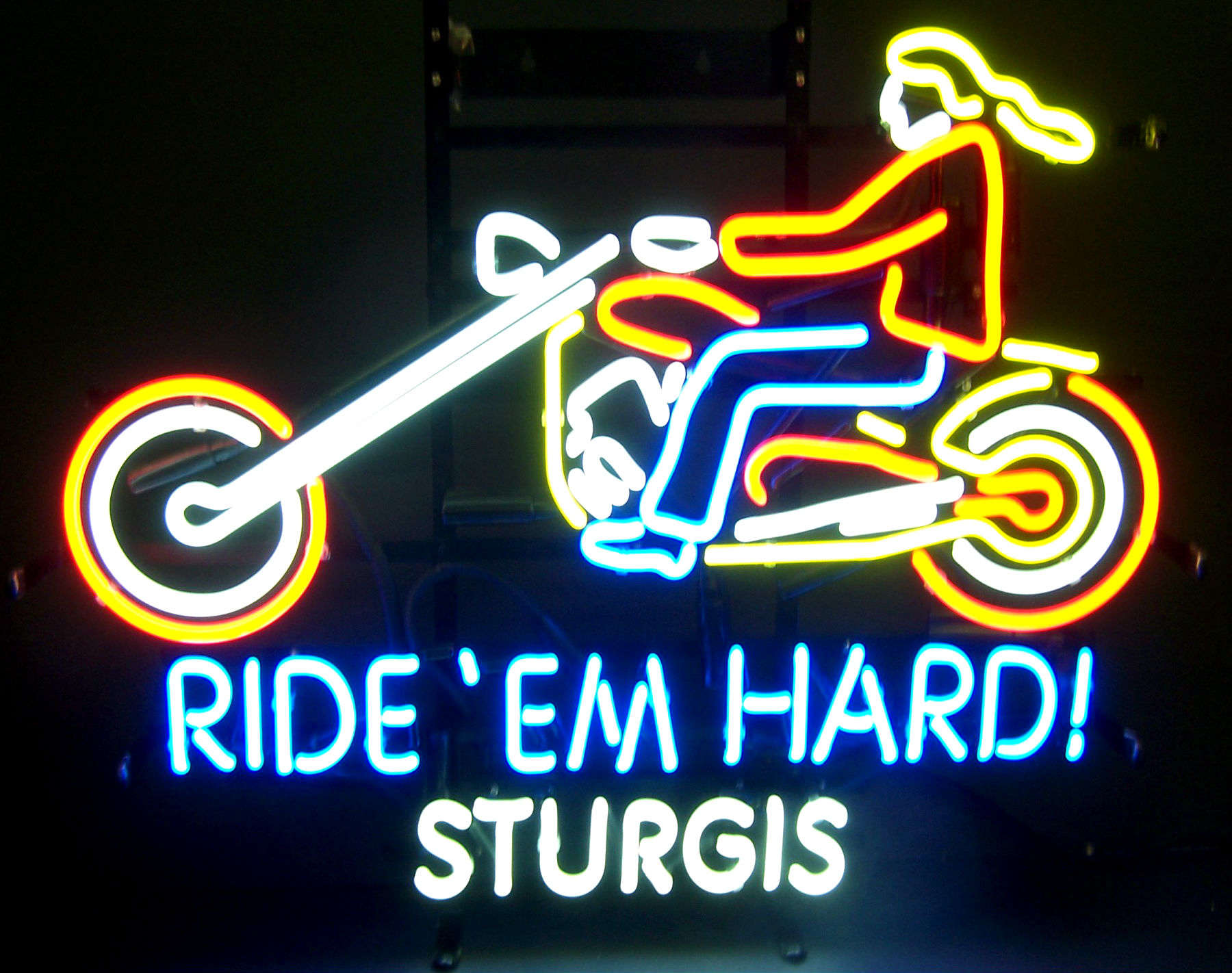 sturgis, photography, neon, light, motorcycle, neon sign, sign, tony tony chopper