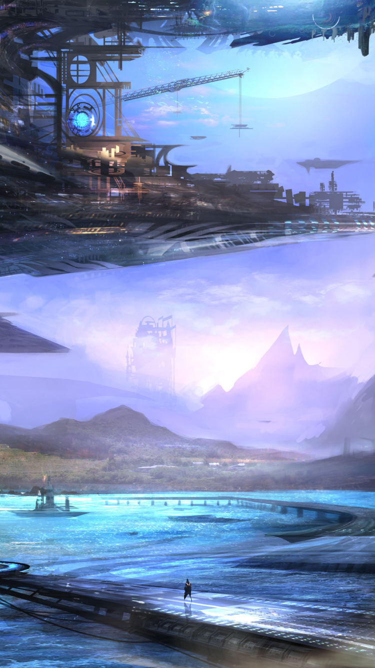 Handy-Wallpaper Landschaft, Science Fiction kostenlos herunterladen.