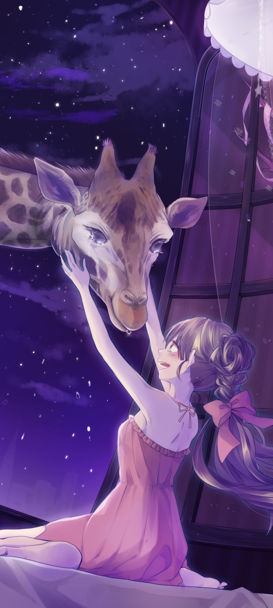 Download mobile wallpaper Anime, Giraffe, Original for free.