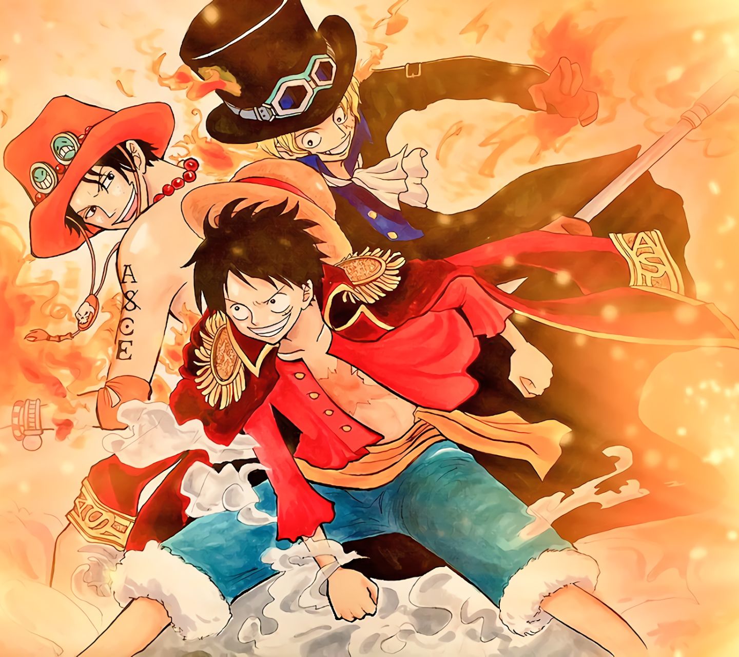 Handy-Wallpaper Animes, Portgas D Ace, One Piece, Affe D Luffy, Sanji (Einteiler) kostenlos herunterladen.