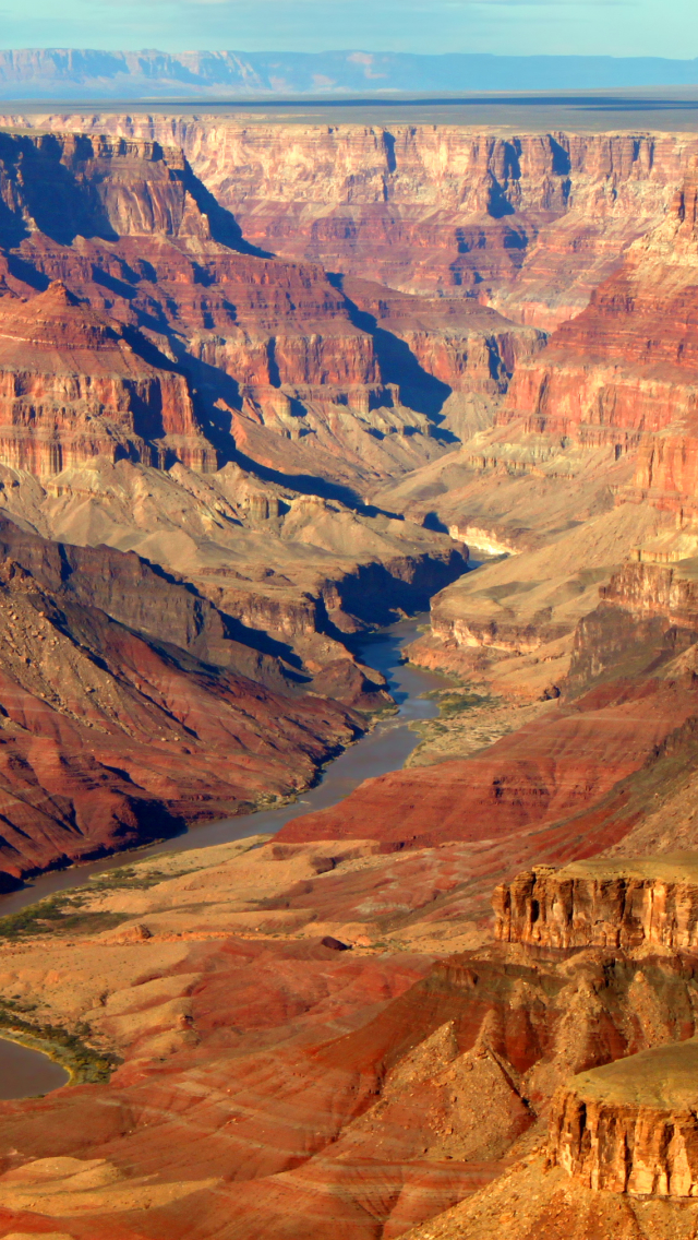 Download mobile wallpaper Landscape, Nature, Canyon, Usa, Horizon, Earth, Cliff, Panorama, National Park, Canyons, River, Arizona, Grand Canyon for free.